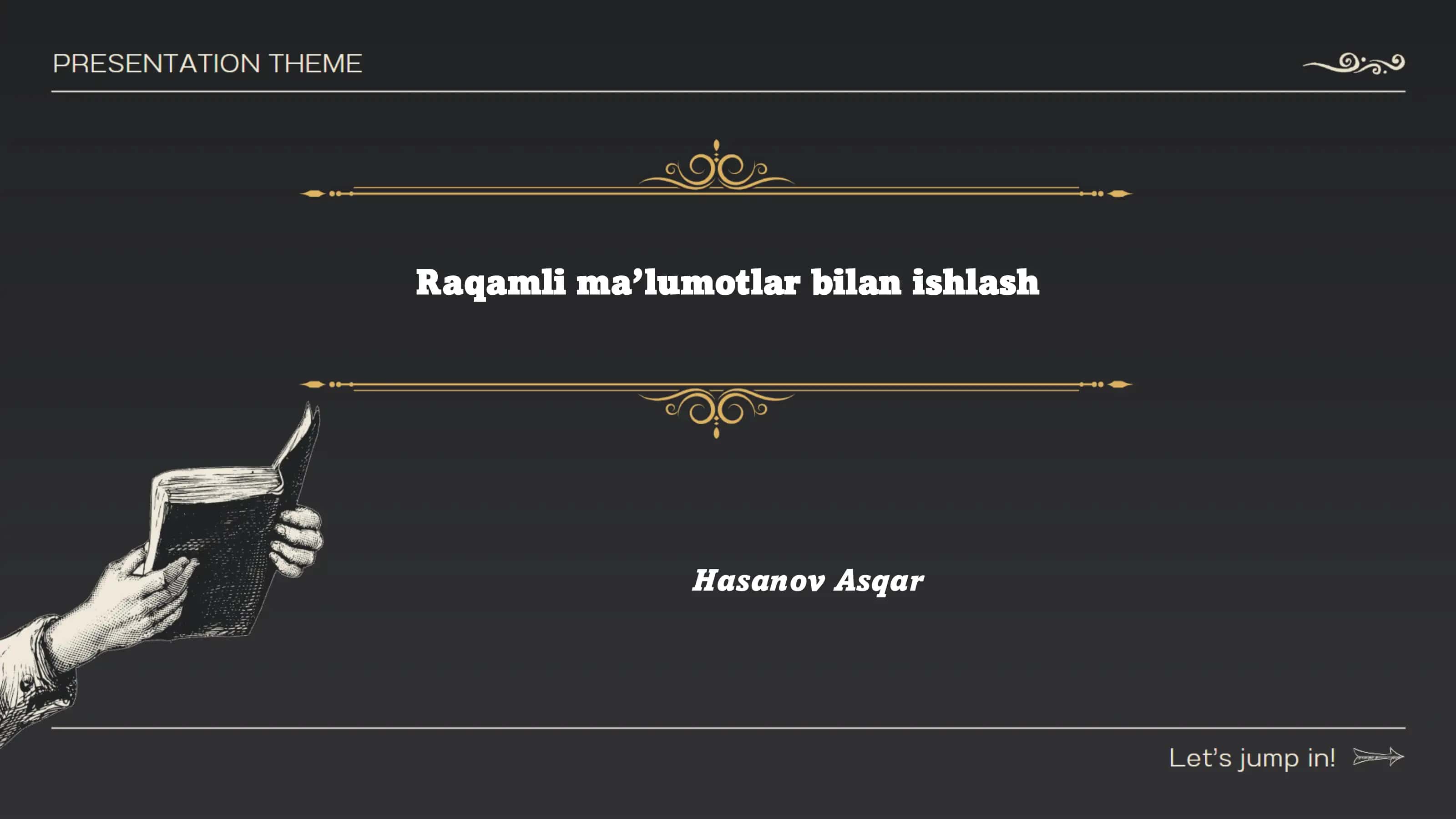 Raqamli Ma'lumotlar bilan Ishlash
