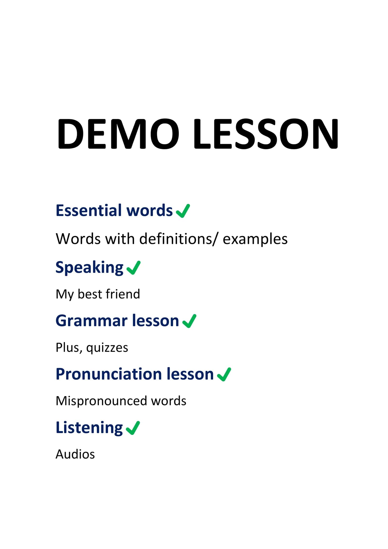 DEMO LESSON