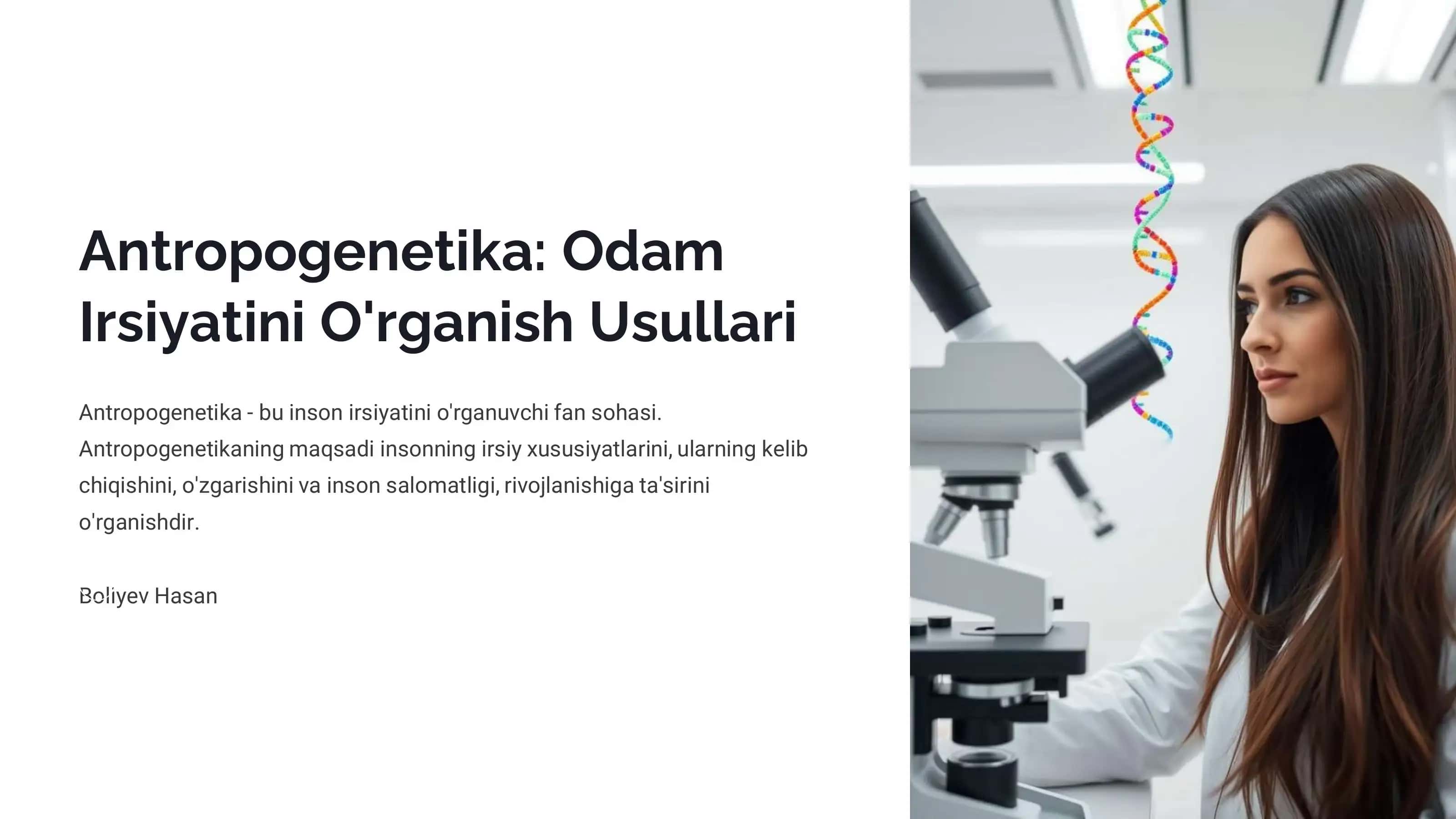 Antropogenetika: Odam Irsiyatini O'rganish Usullari