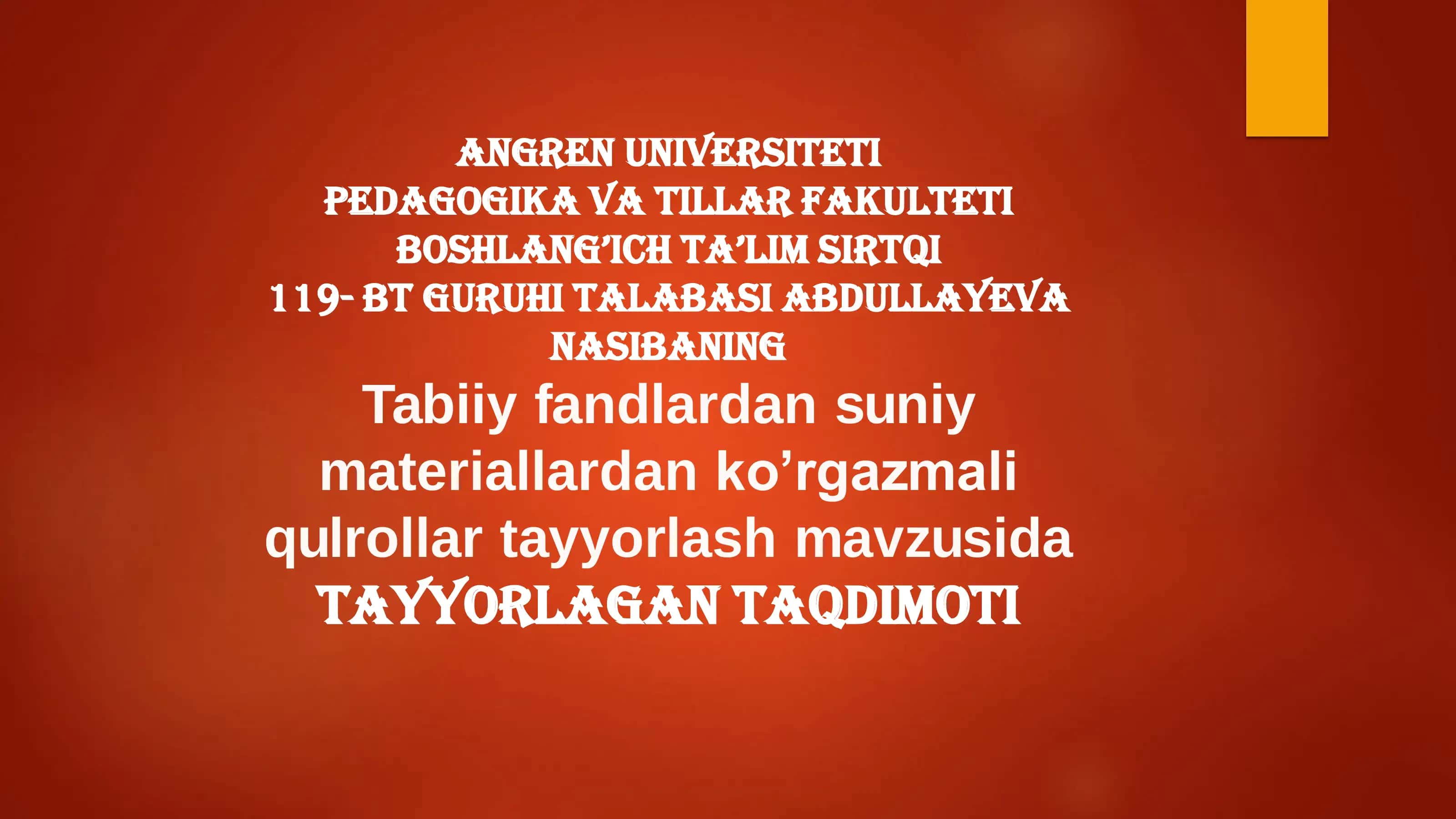 Kimyodan ko'rgazmali qurollar