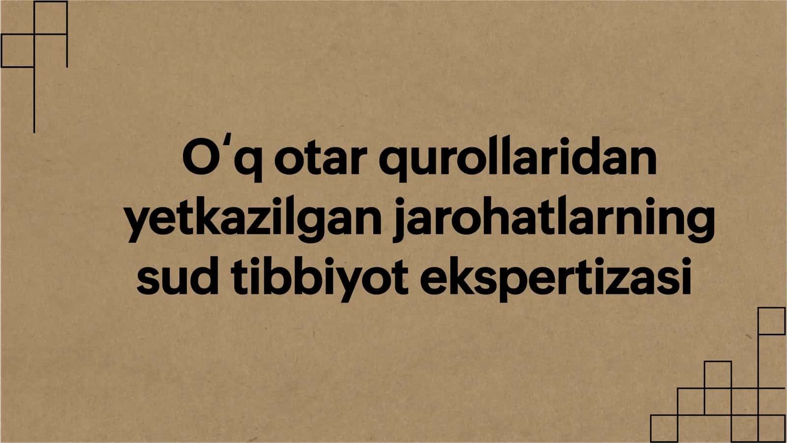 Oʻq otar qurollaridan yetkazilgan jarohatlarning sud tibbiyot ekspertizasi
