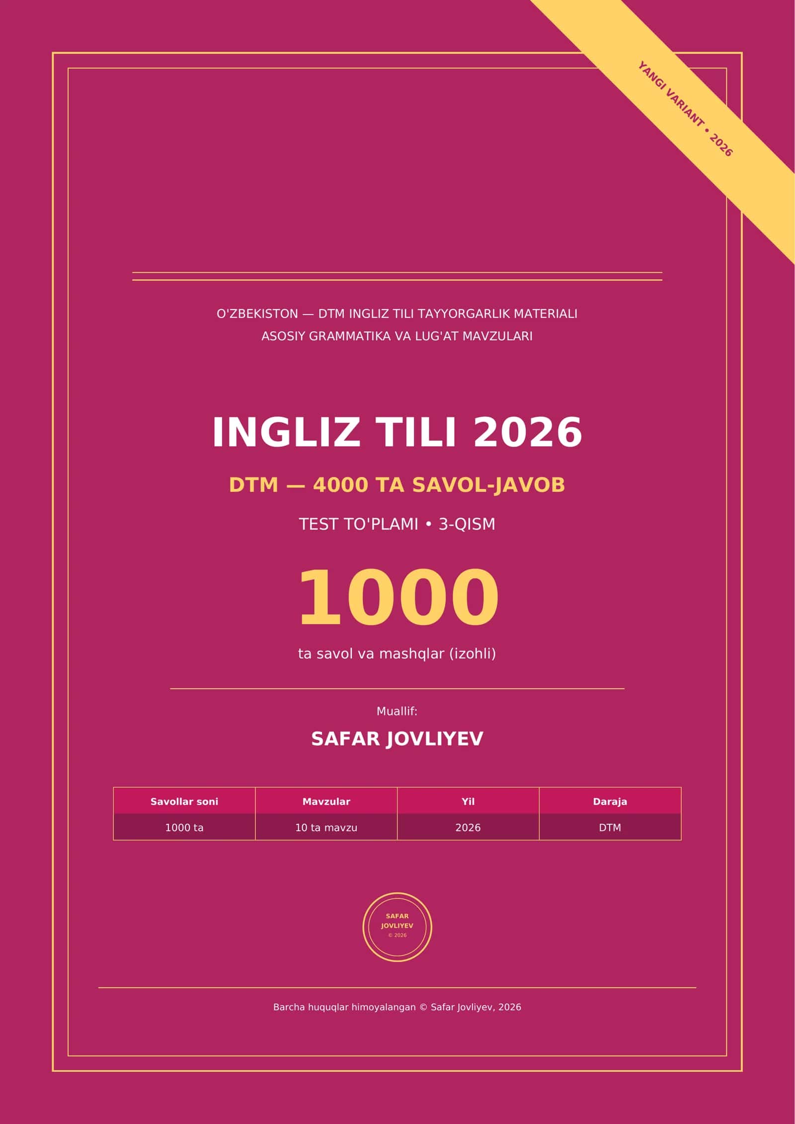 INGLIZ TILI 2026