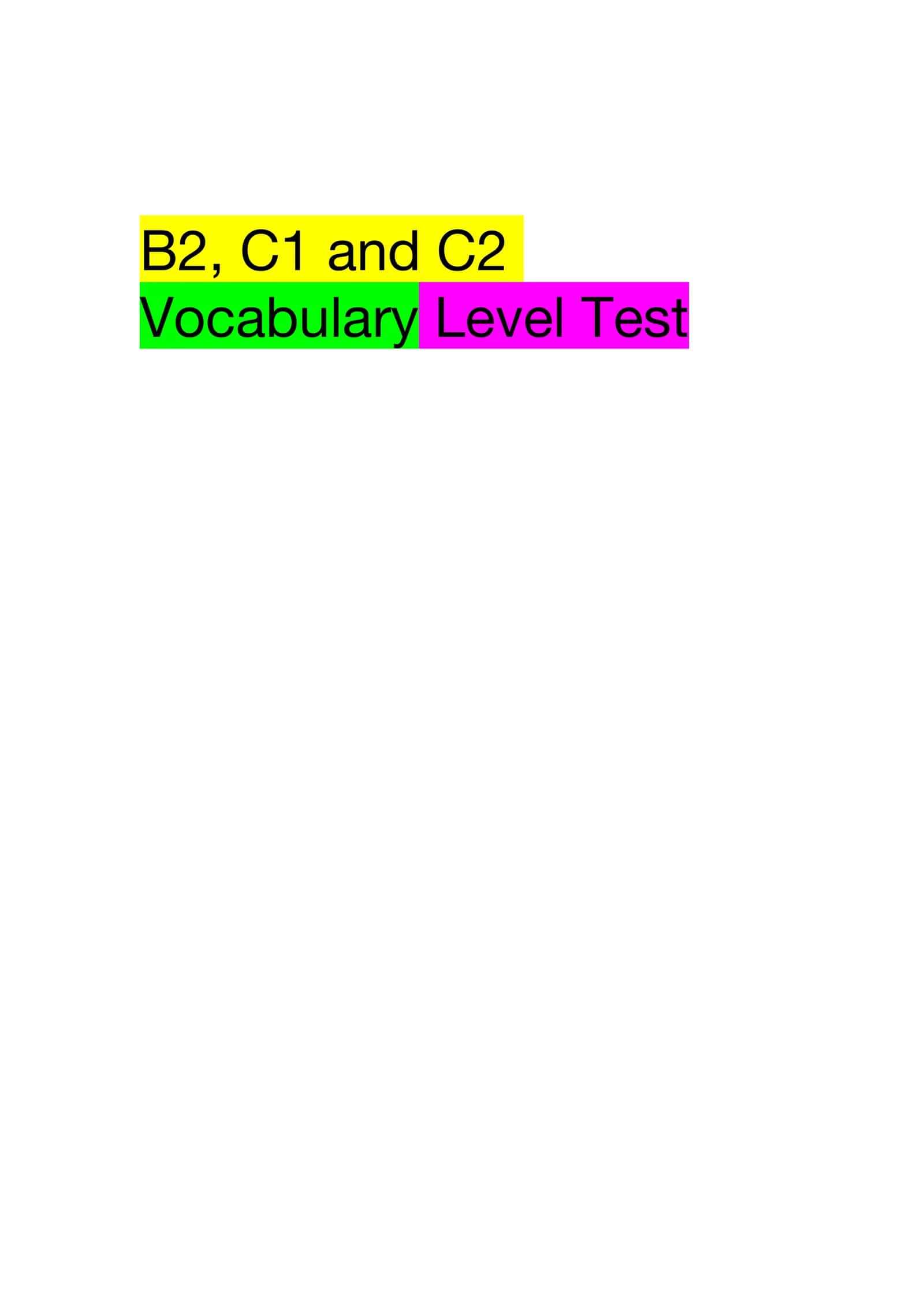Vocabulary Level Test