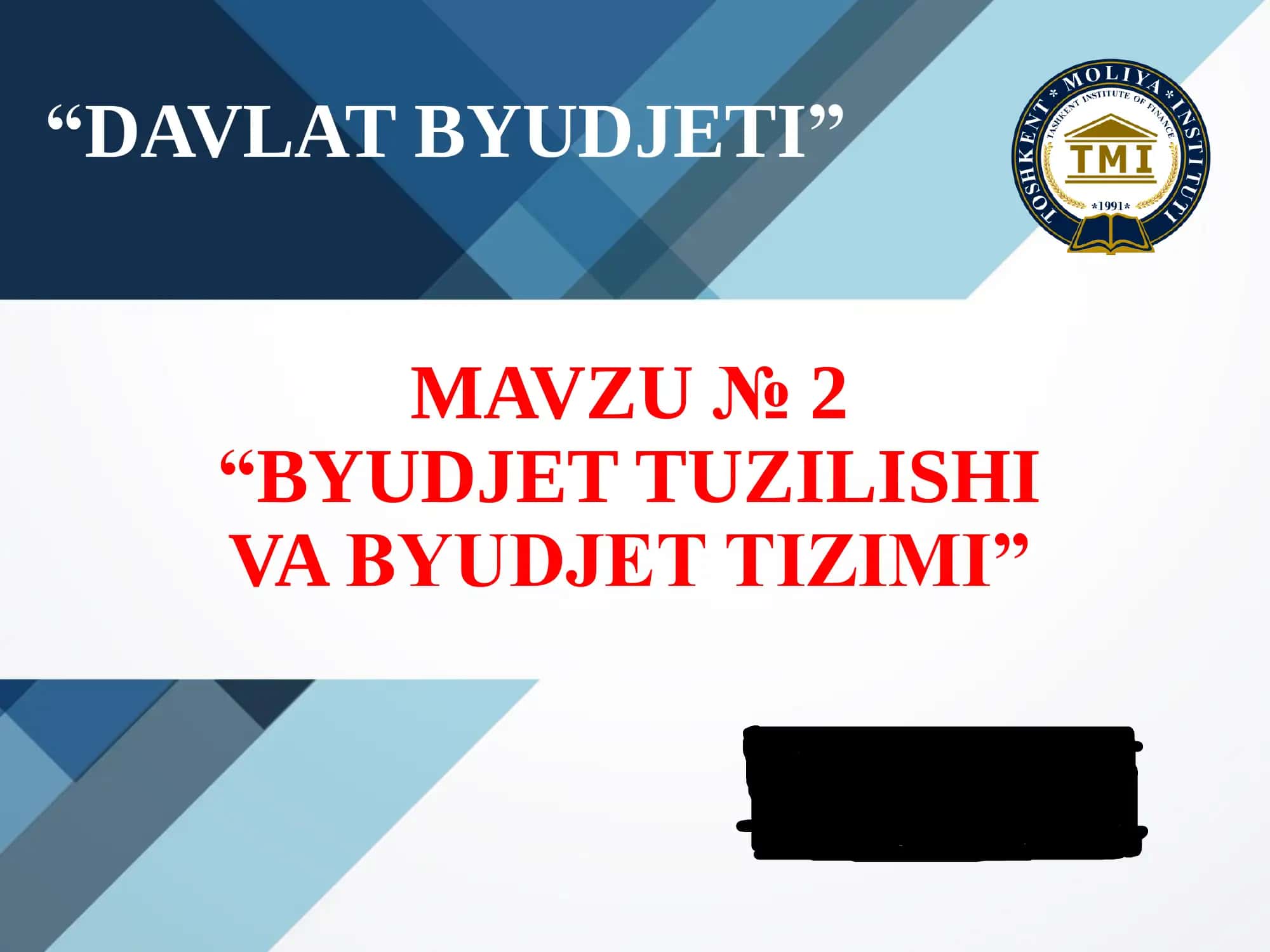Byudjet tuzilishi va byudjet tizimi