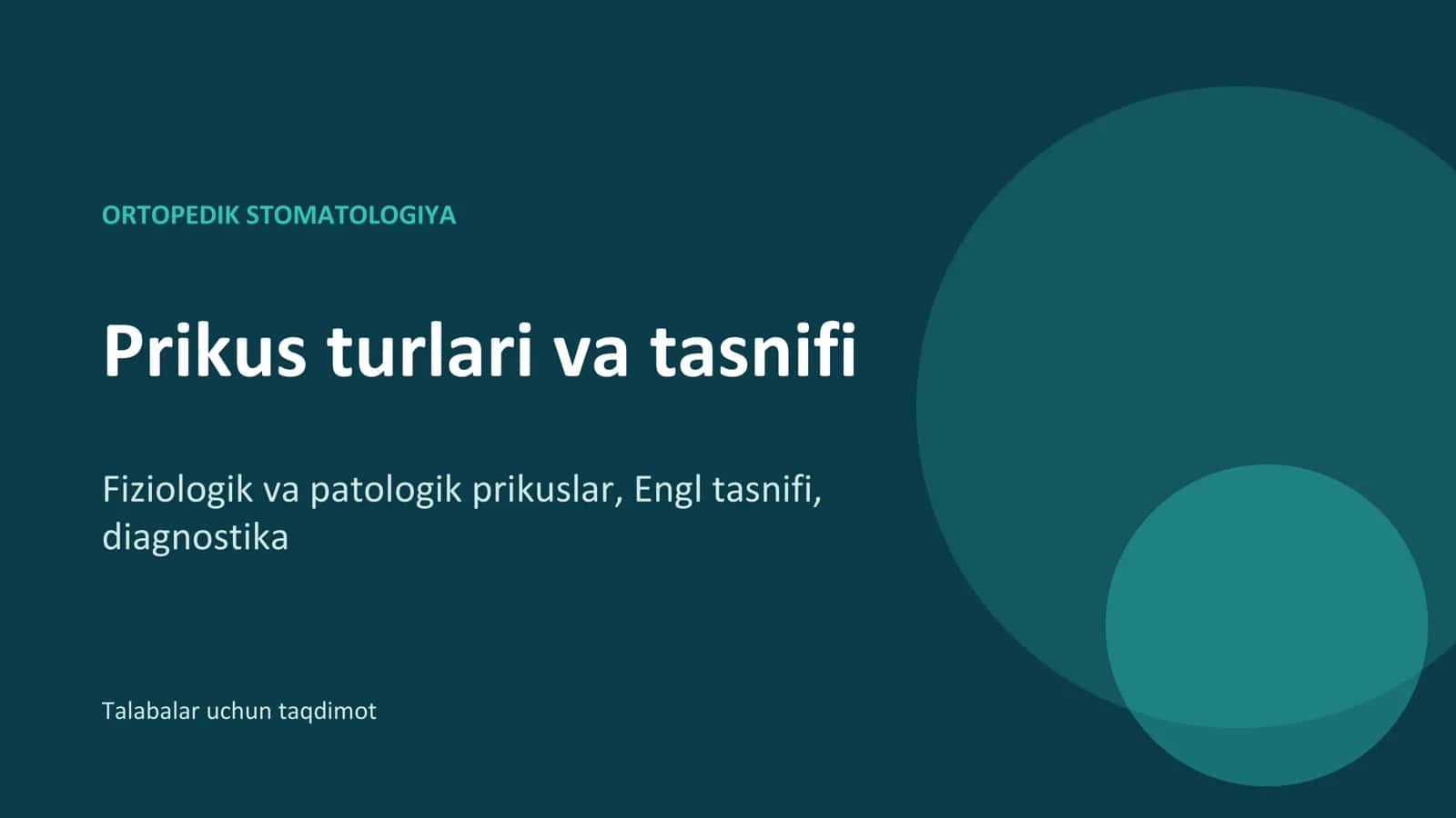 ORTOPEDIK STOMATOLOGIYA