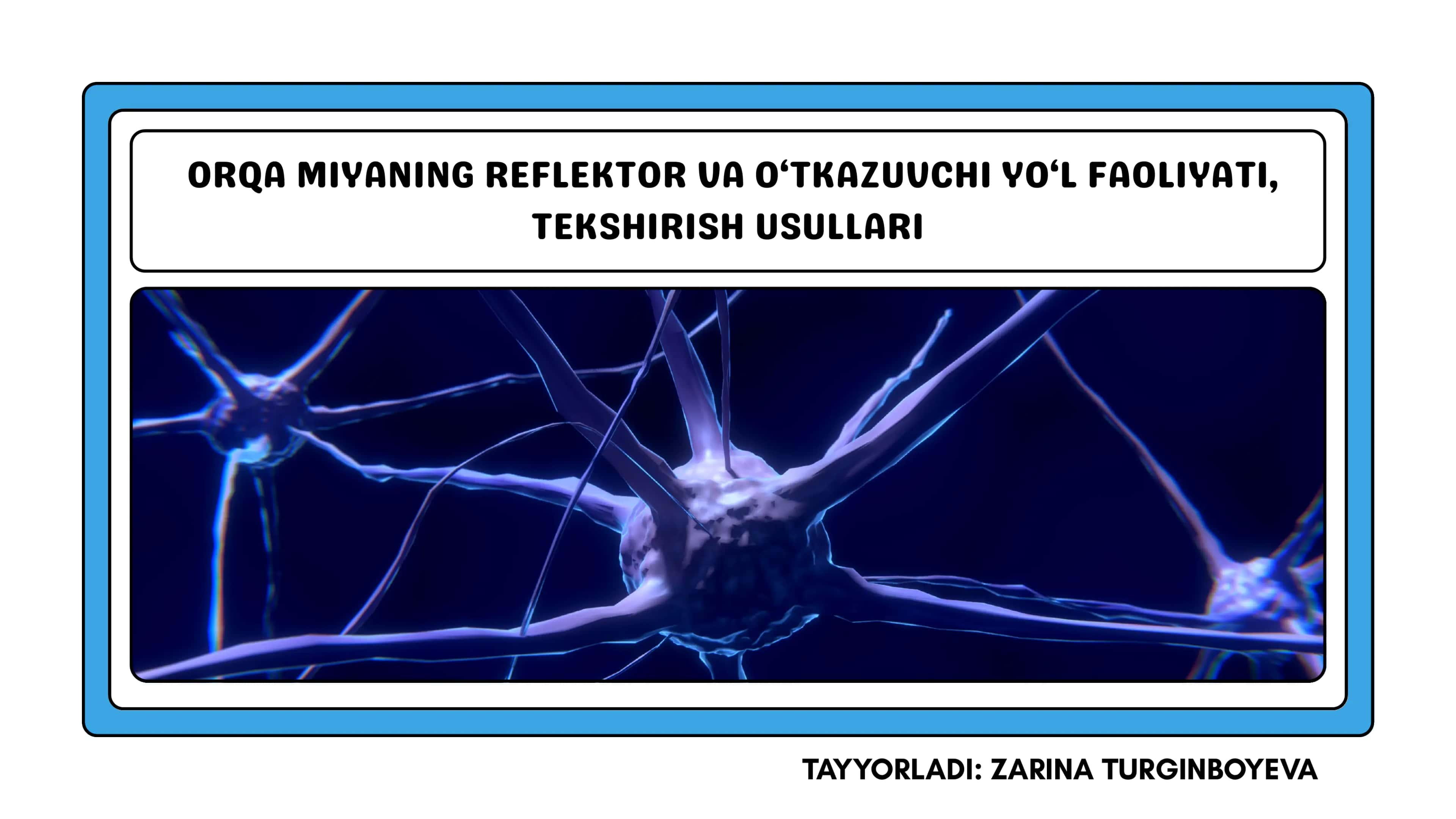 Orqa miyaning Reflektor va O‘tkazuvchi Yo‘l Faoliyati