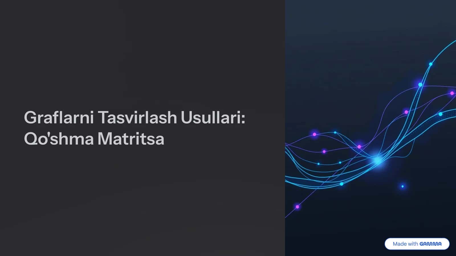 Graflarni Tasvirlash Usullari