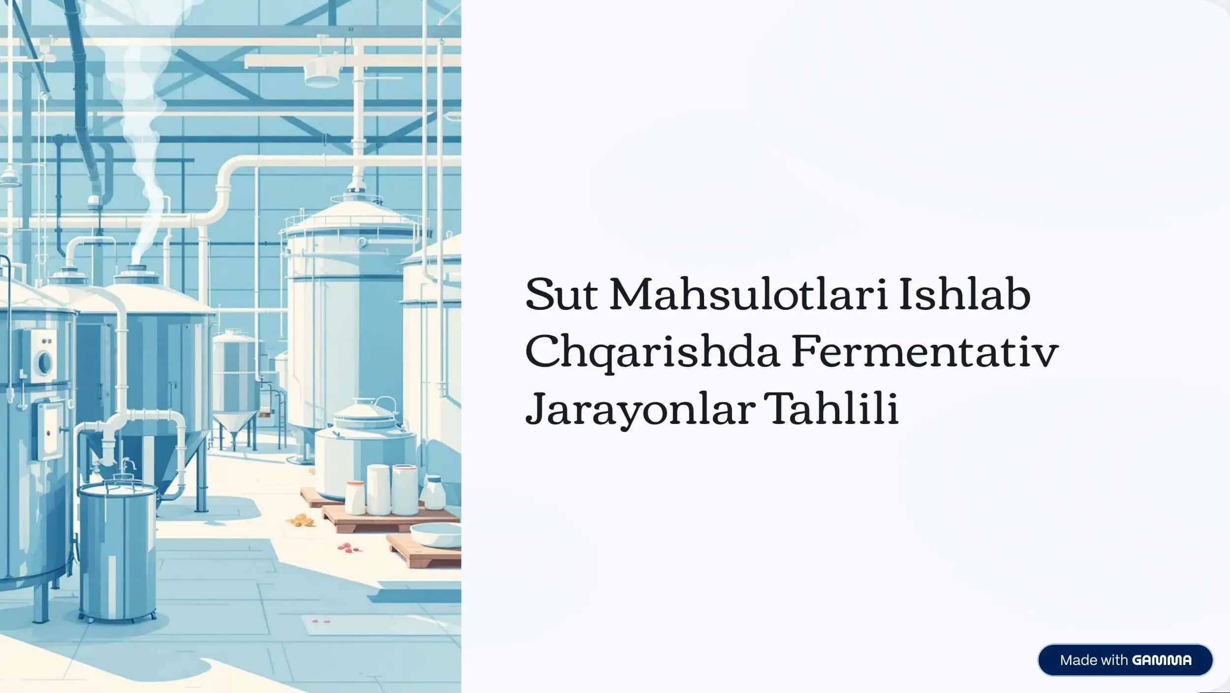 Sut Mahsulotlari Ishlab Chqarishda Fermentativ Jarayonlar Tahlili