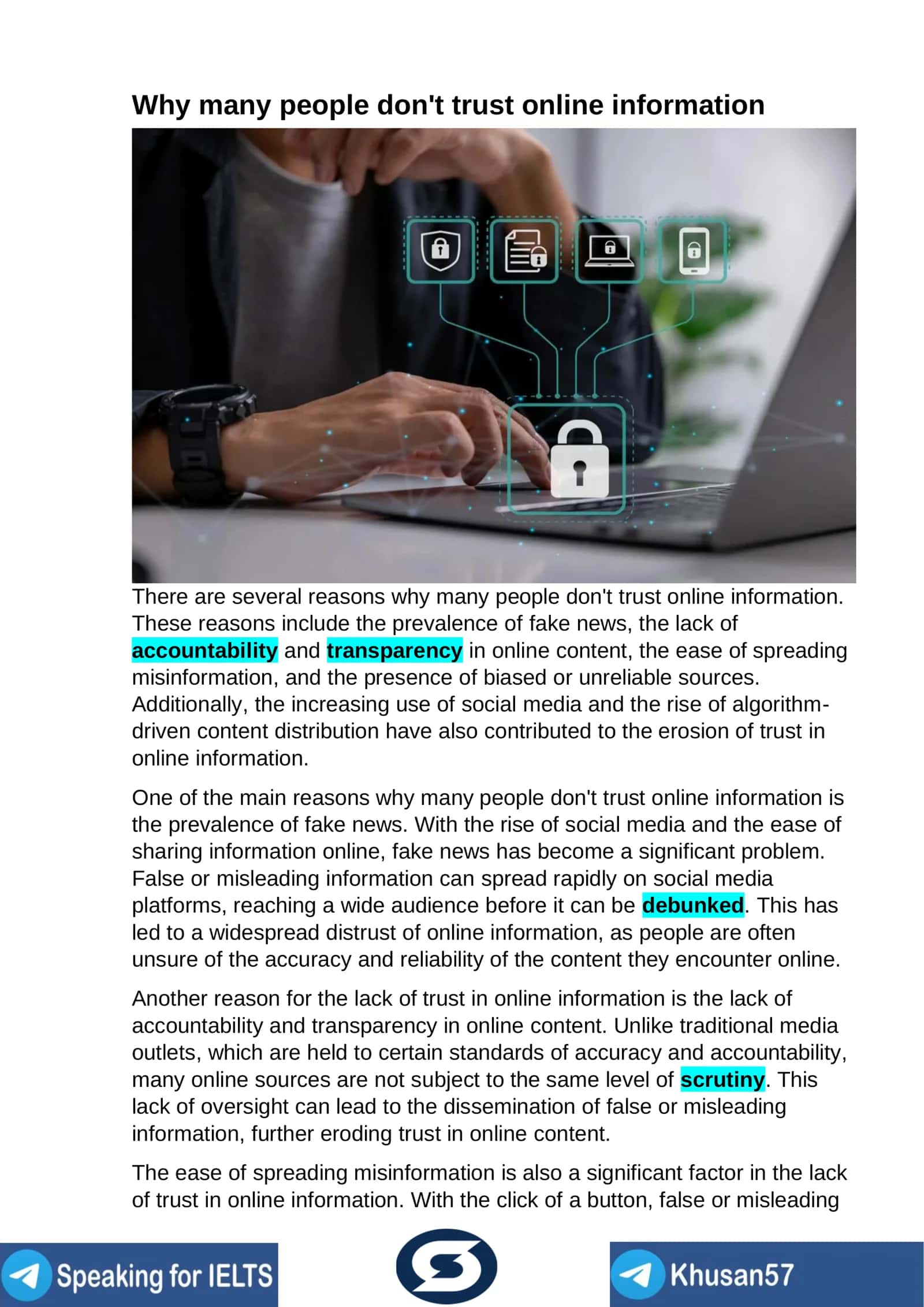 Why many people don't trust online information