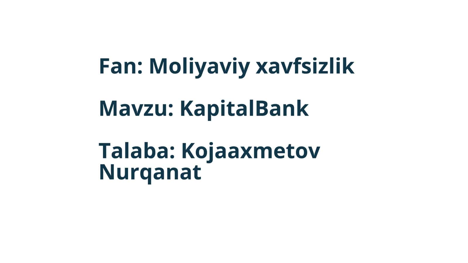 KapitalBank haqida