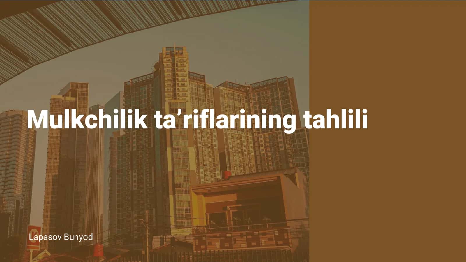 Mulkchilik ta’riflarining tahlili