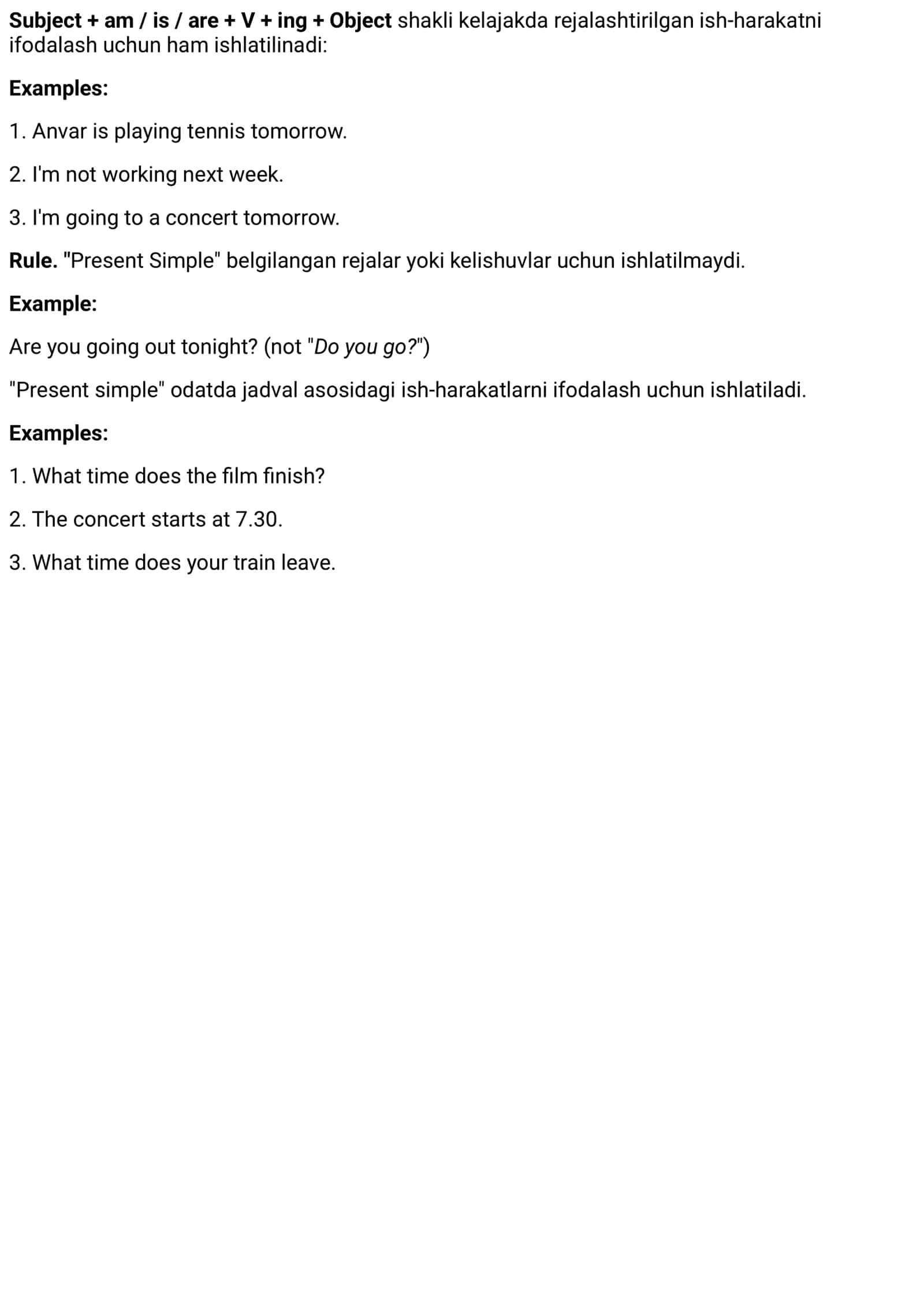 Present Simple Tense in English Grammar