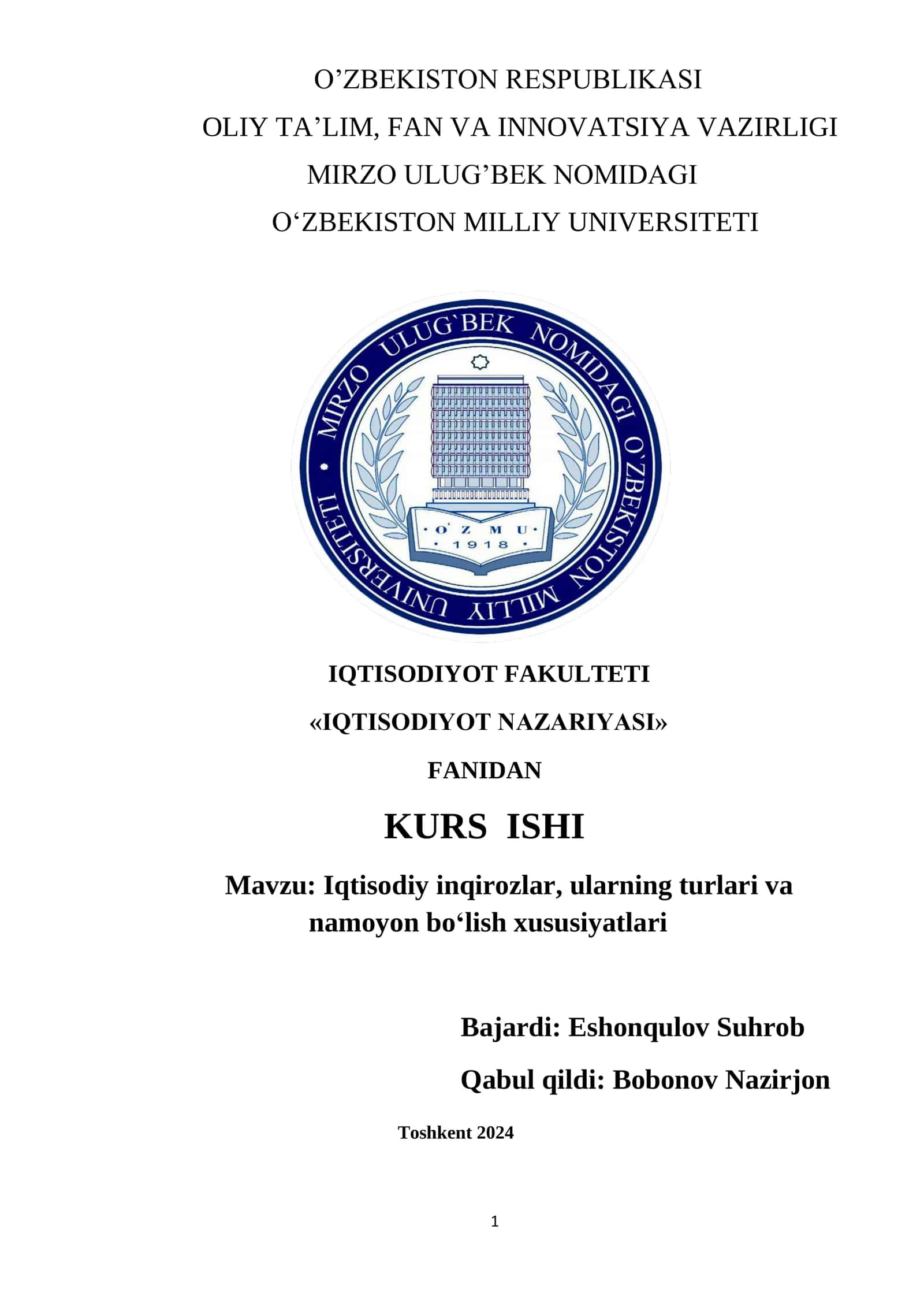 IQTISODIYOT NAZARIYASI