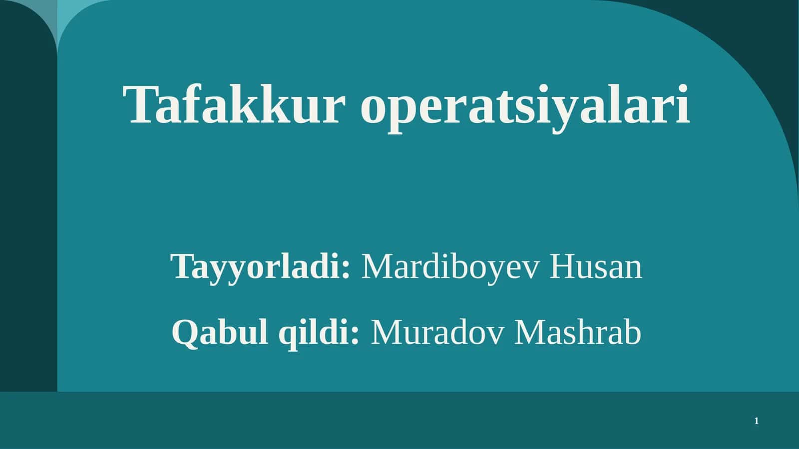 Tafakkur operatsiyalari