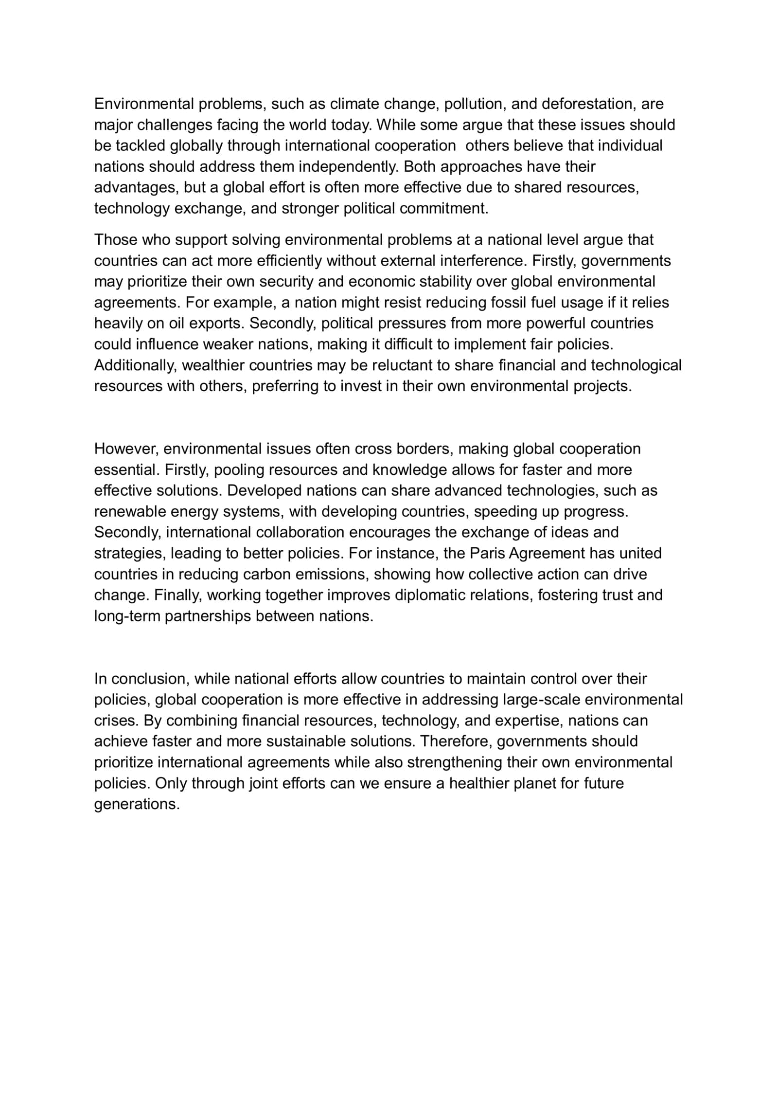 Environmental problems and solutions