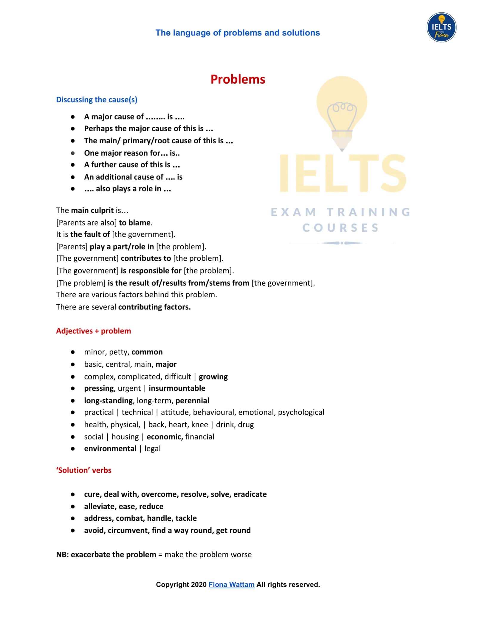 The language of problems and solutions