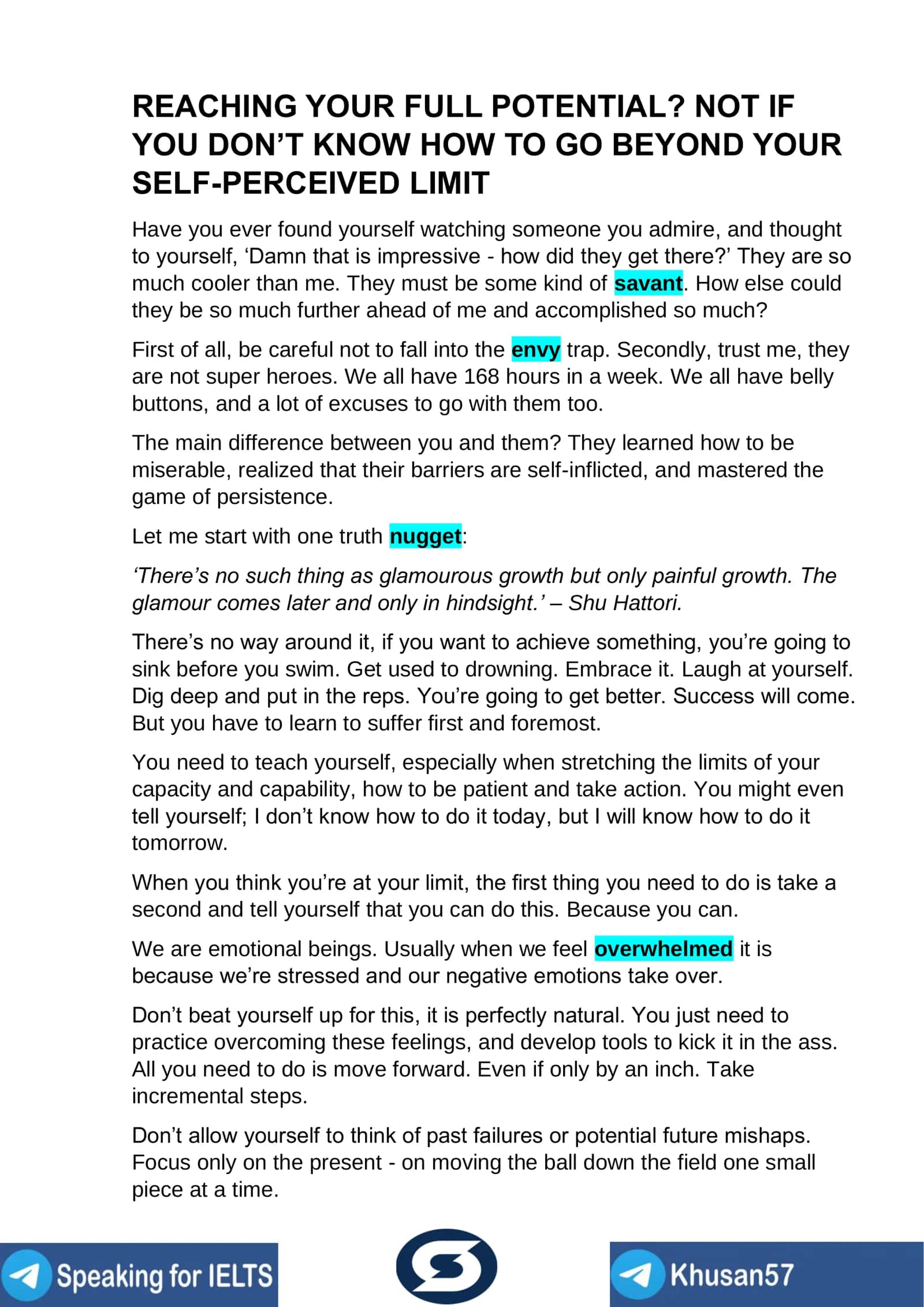 Reaching Your Full Potential