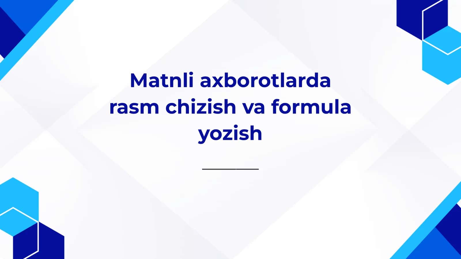 Matnli axborotlarda rasm chizish va formula yozish