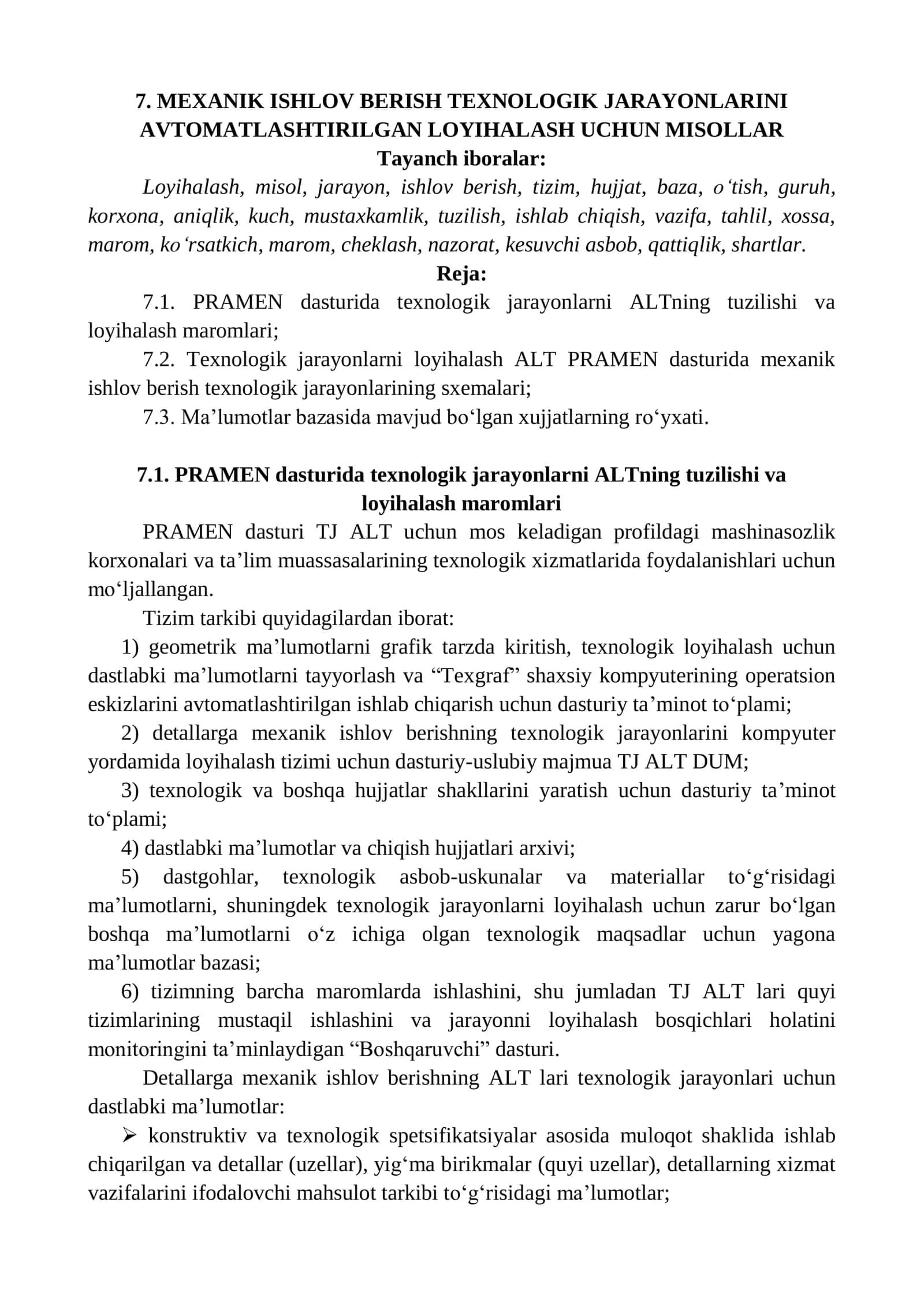 PRAMEN dasturi