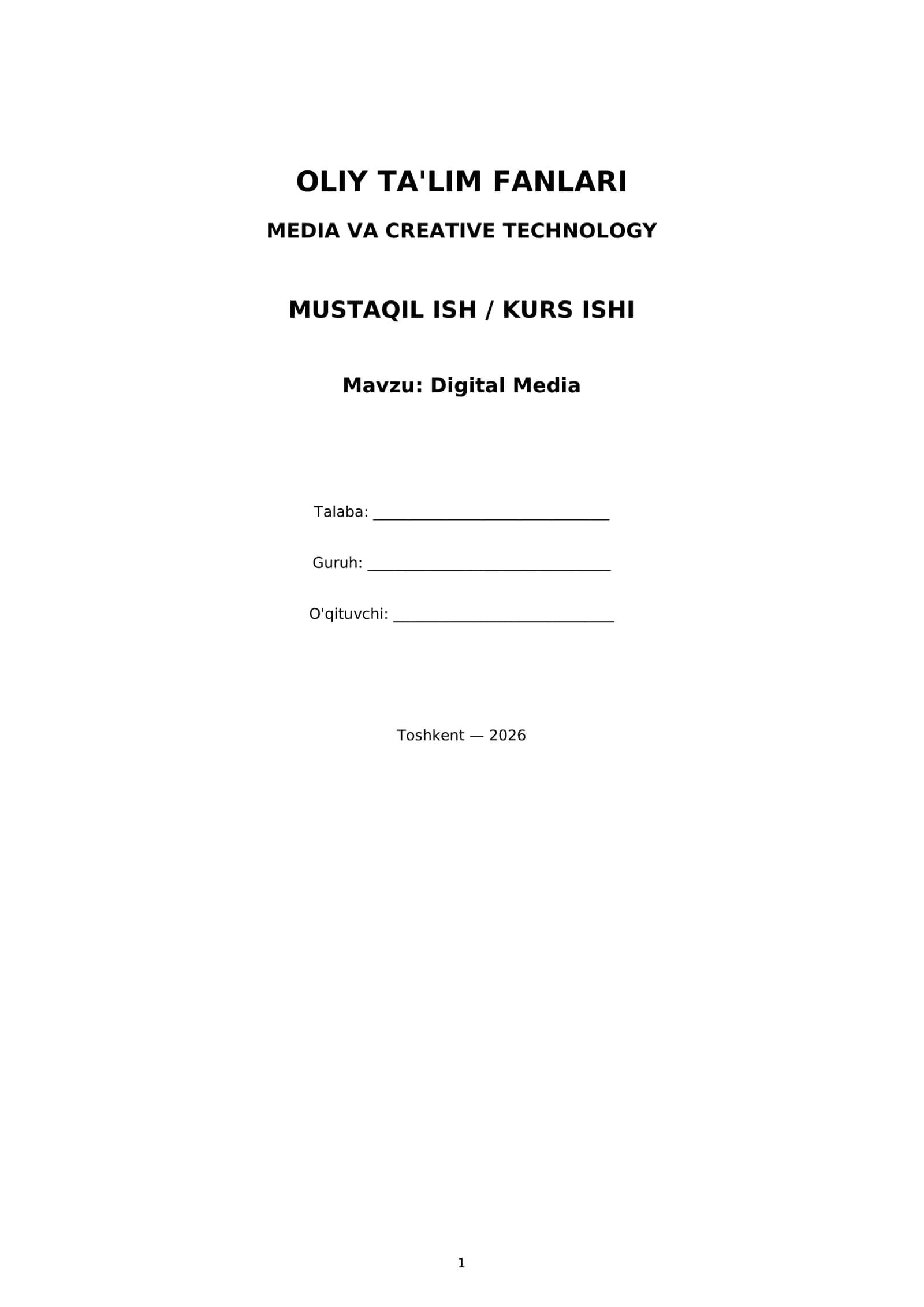 Digital Media