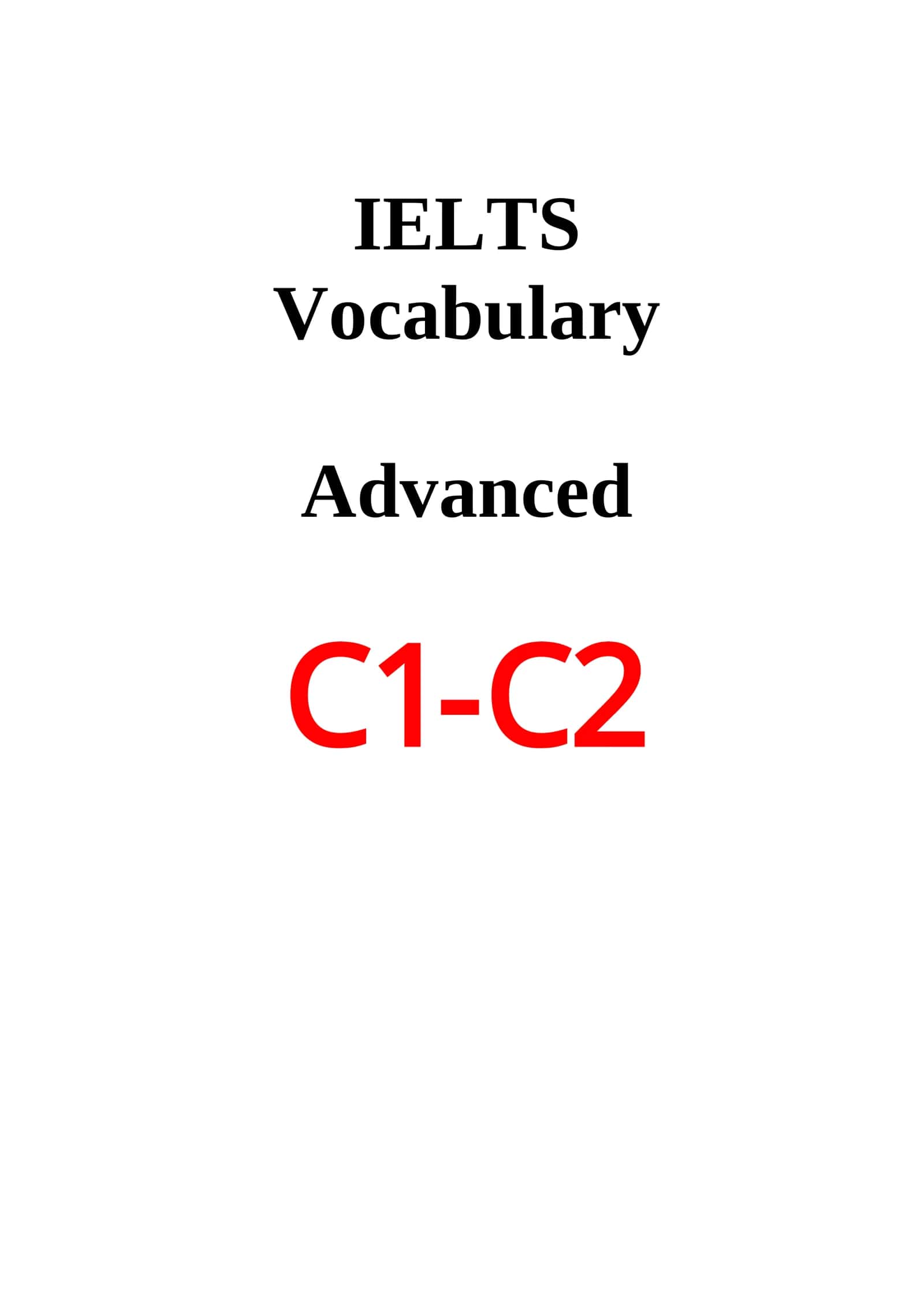 IELTS Vocabulary Advanced C1-C2