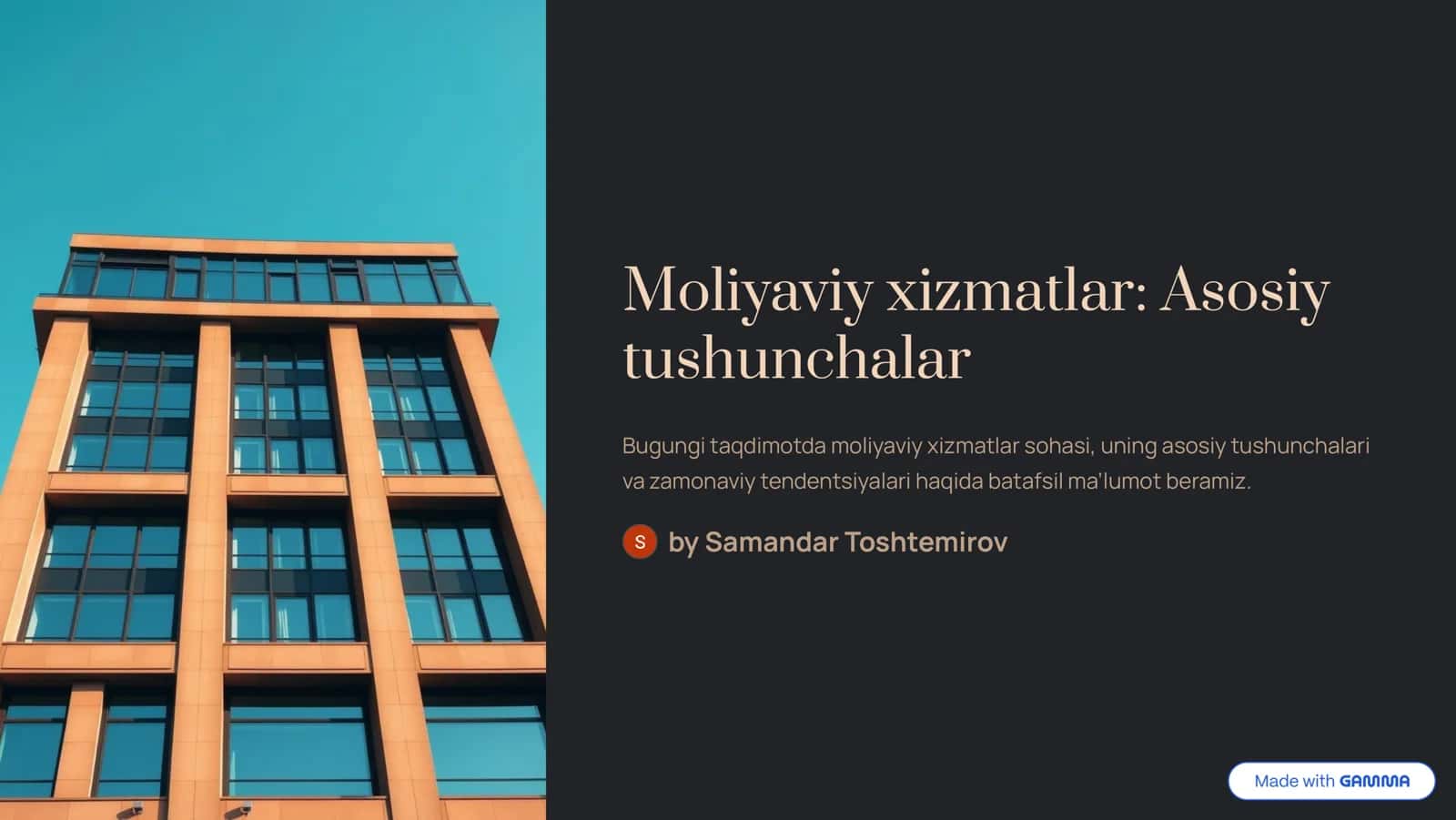 Moliyaviy xizmatlar