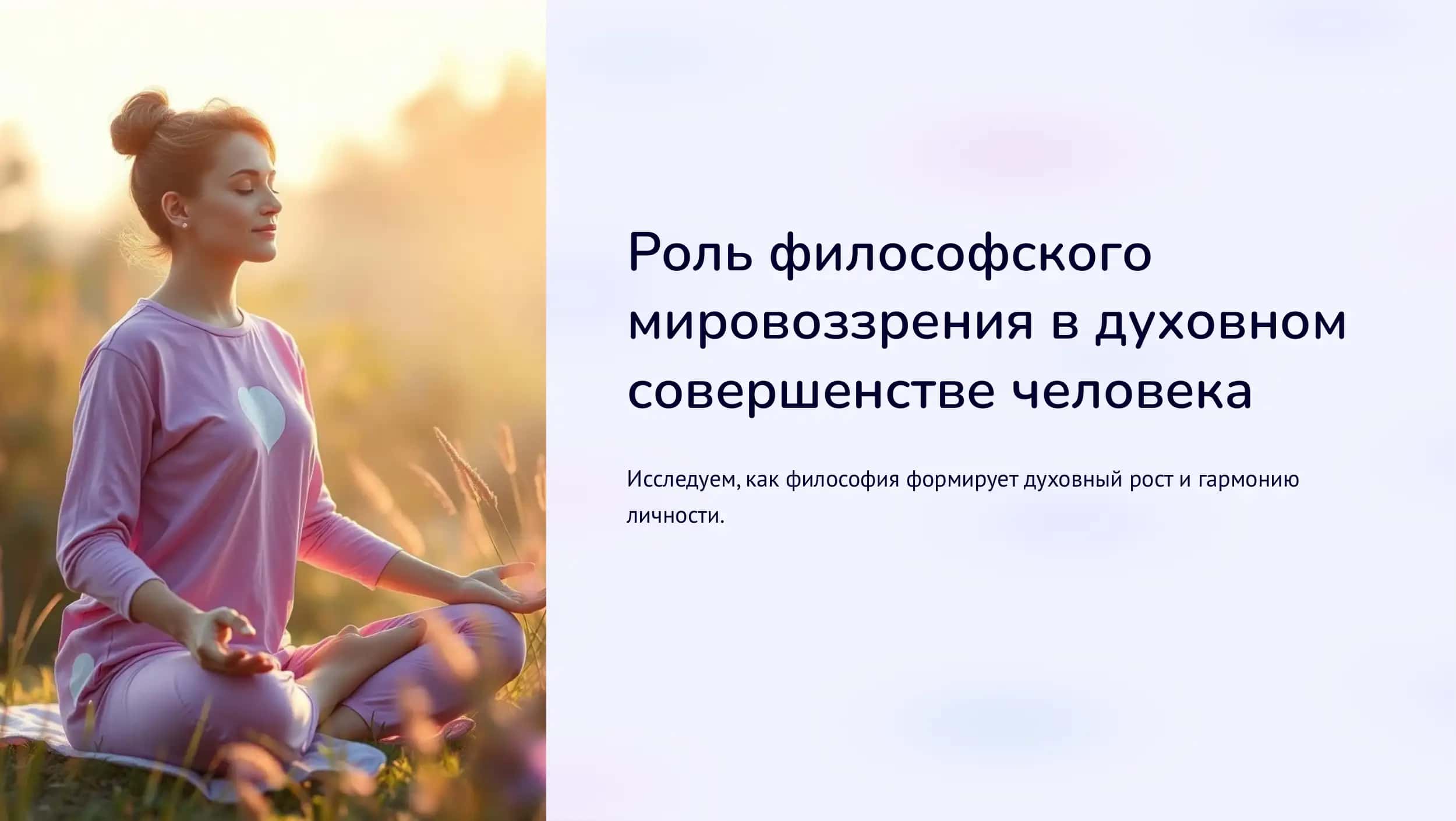 Rol filosofskogo mirovozzreniya v duhovnom sovershenstve cheloveka