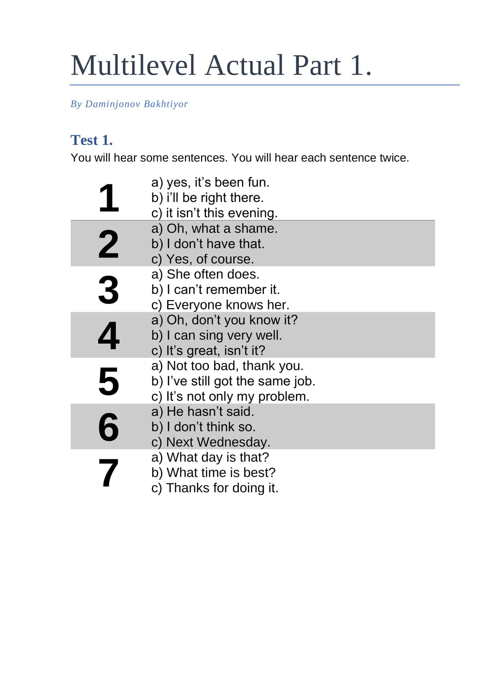 Multilevel Actual Part 1