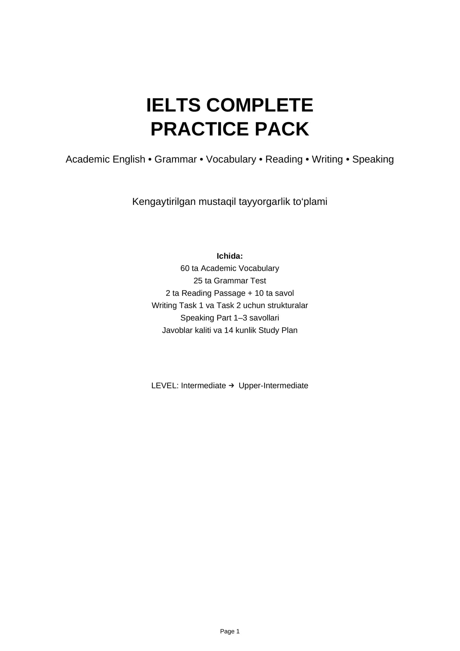 IELTS COMPLETE PRACTICE PACK