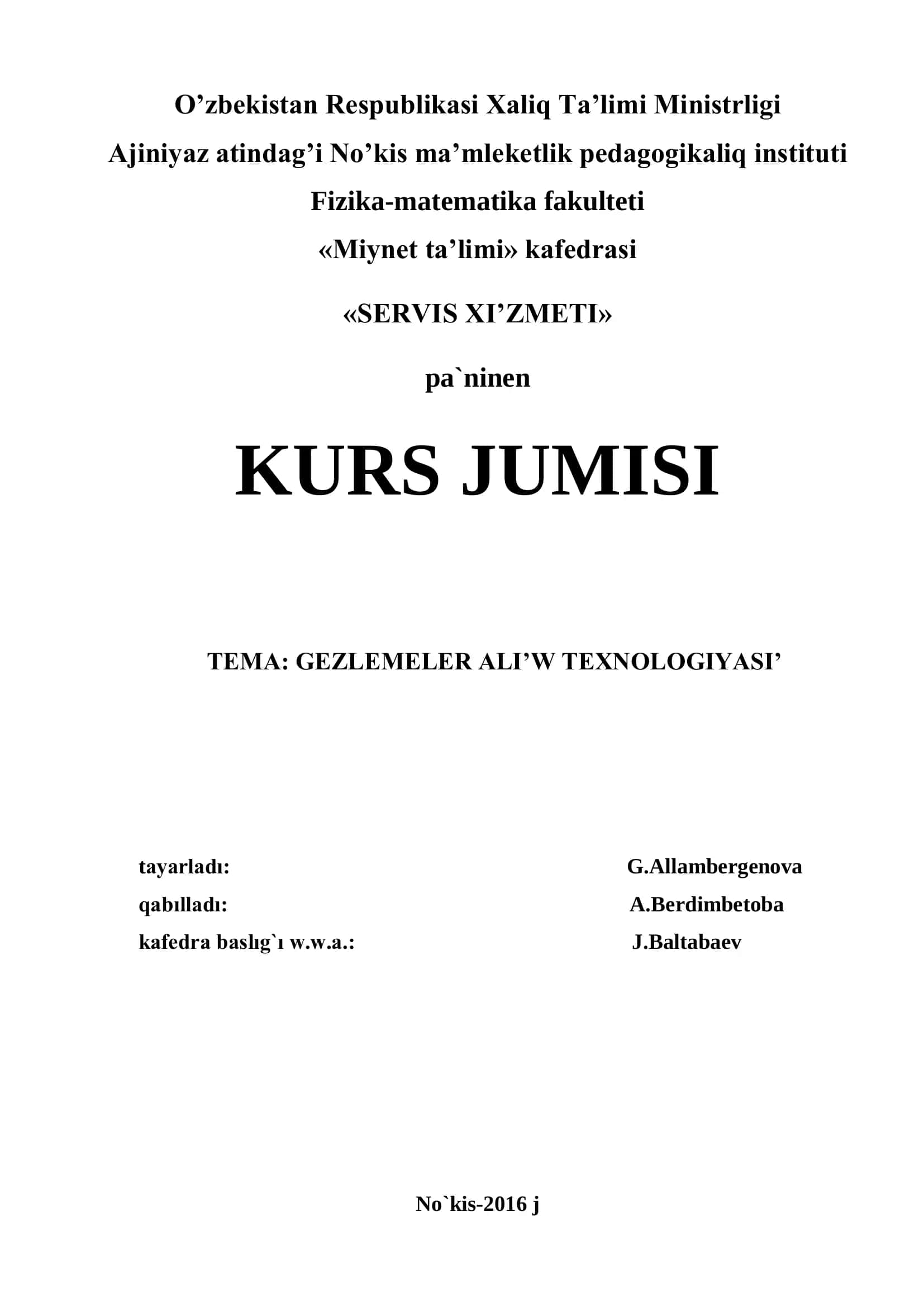 GEZLEMELER ALI'W TEXNOLOGIYASI