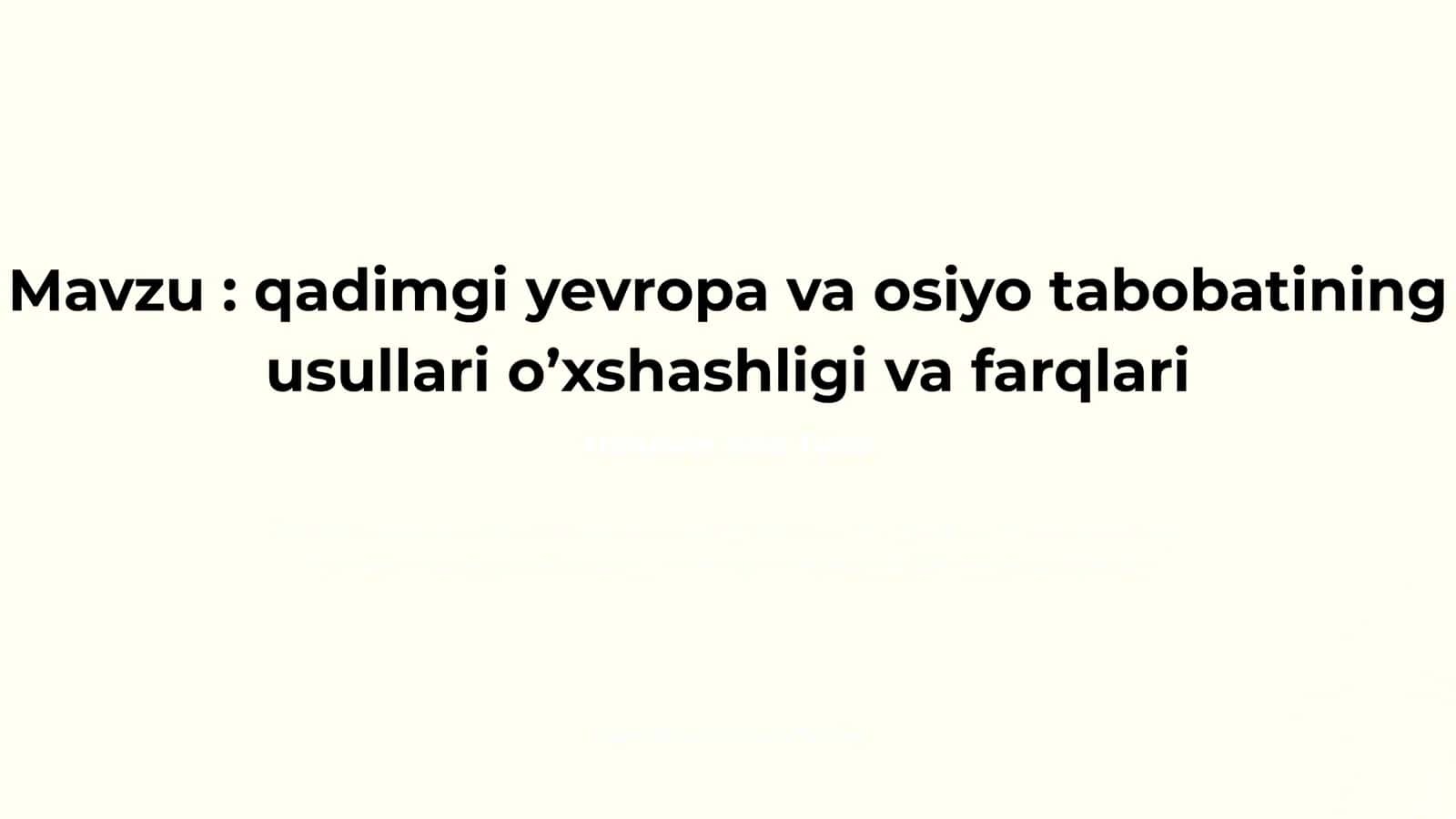 qadimgi yevropa va osiyo tabobati