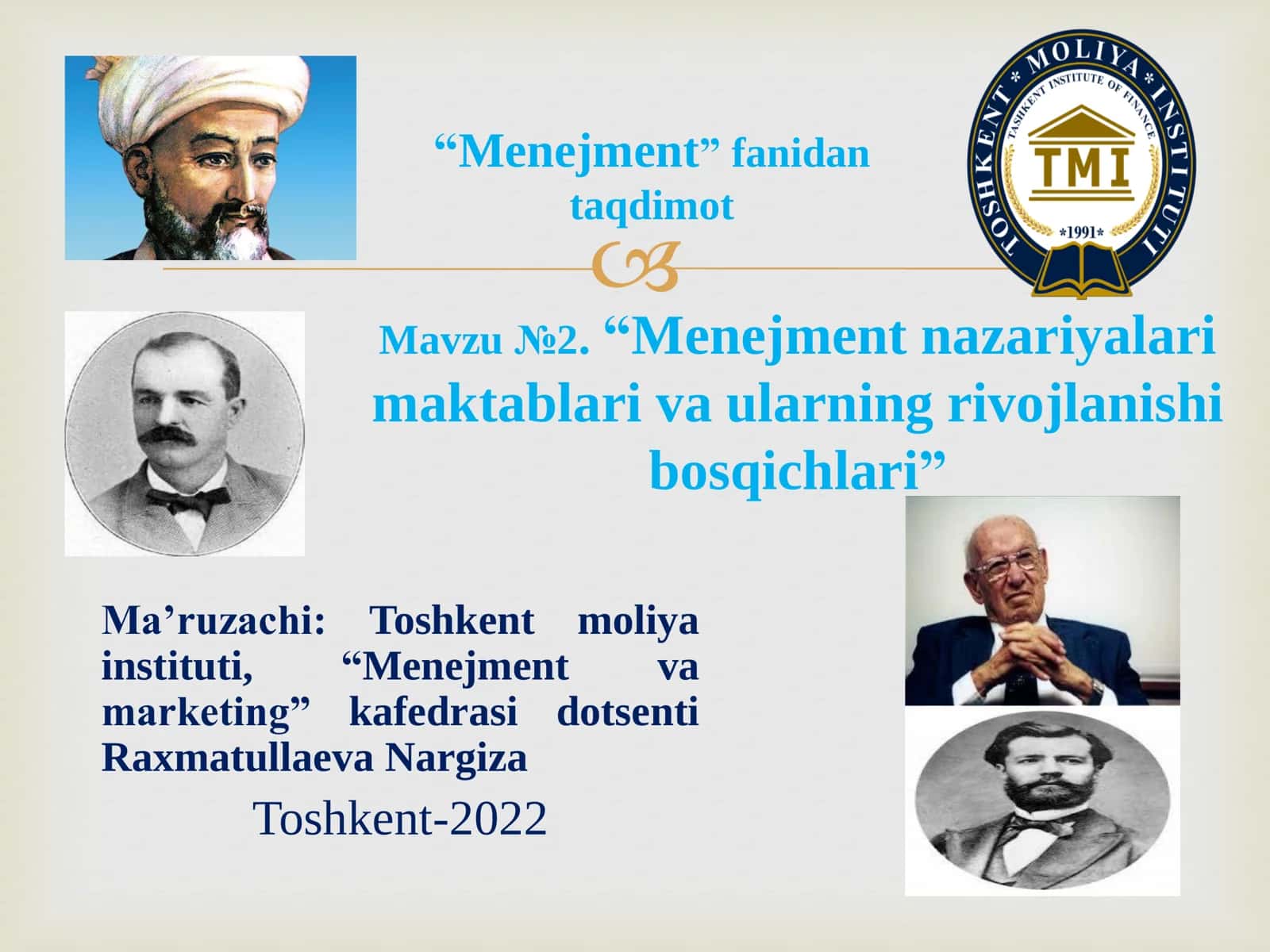 Menejment nazariylari maktablari va ularning rivojlanishi bosqichlari