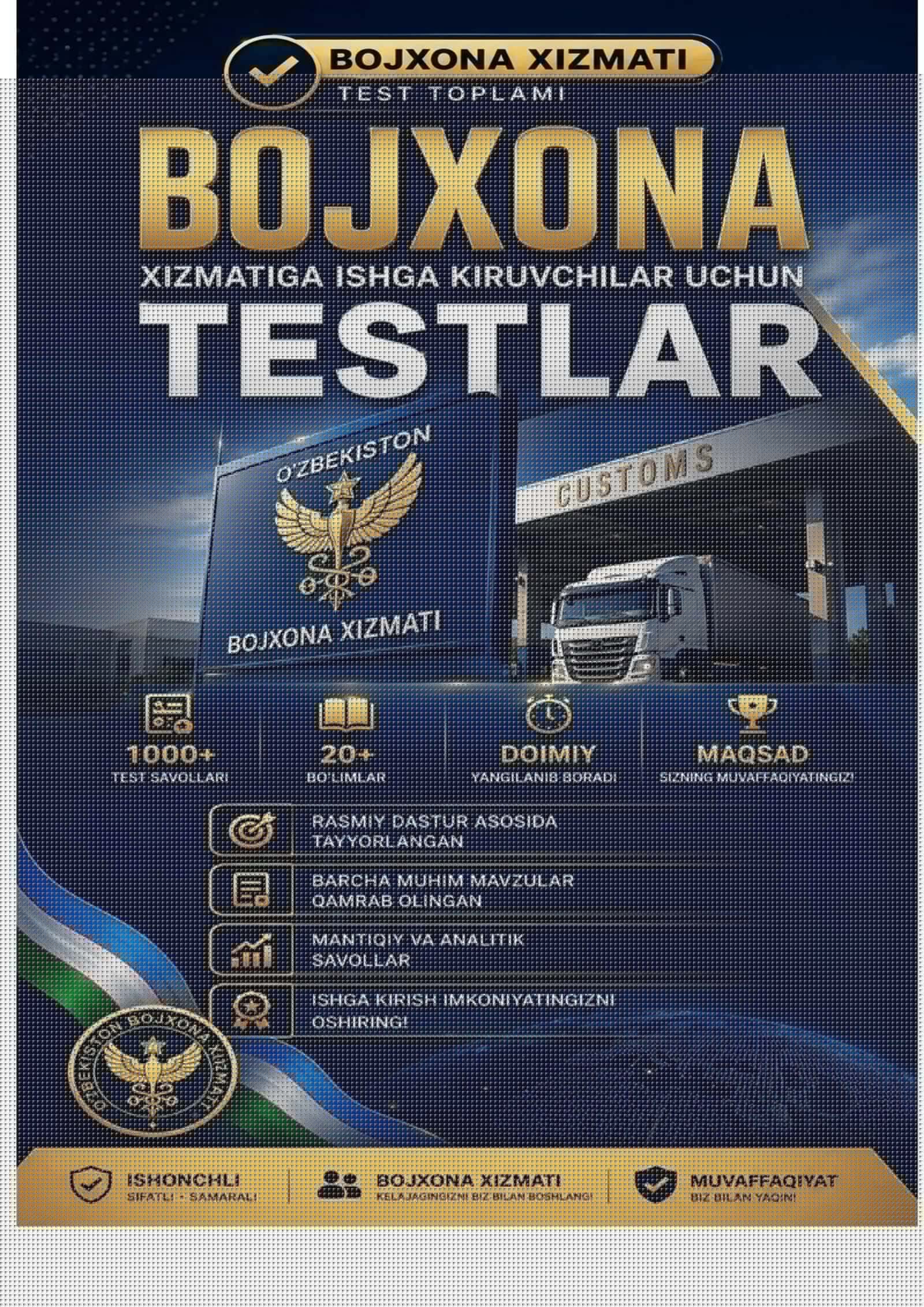 QONUNCHILIK TESTLARI BOJXONA