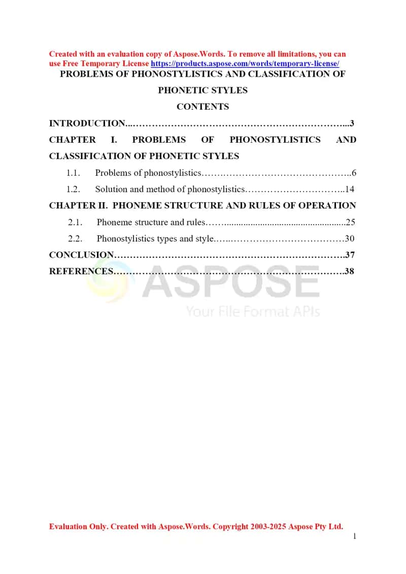 PROBLEMS OF PHONOSTYLISTICS AND CLASSIFICATION OF PHONETIC STYLES