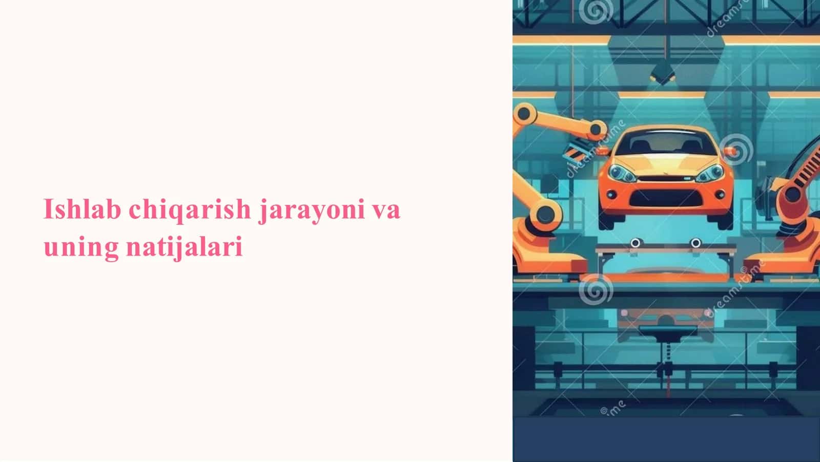 Ishlab chiqarish jarayoni va uning natijalari