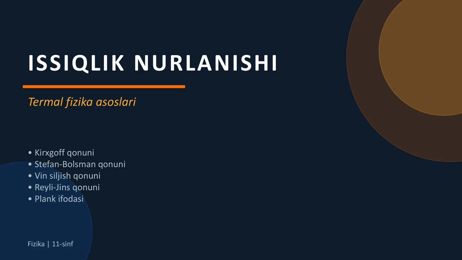 Issiqlik nurlanishi taqdimot