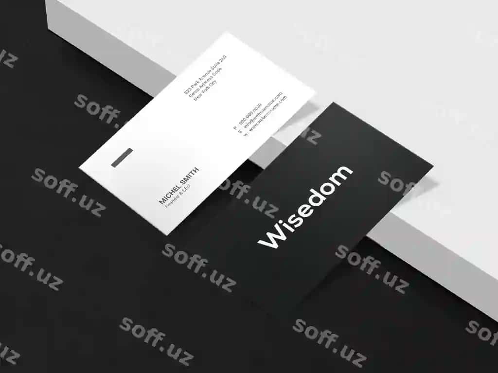 Zamonaviy tozalangan biznes karta mockup | Clean modern business card mockup