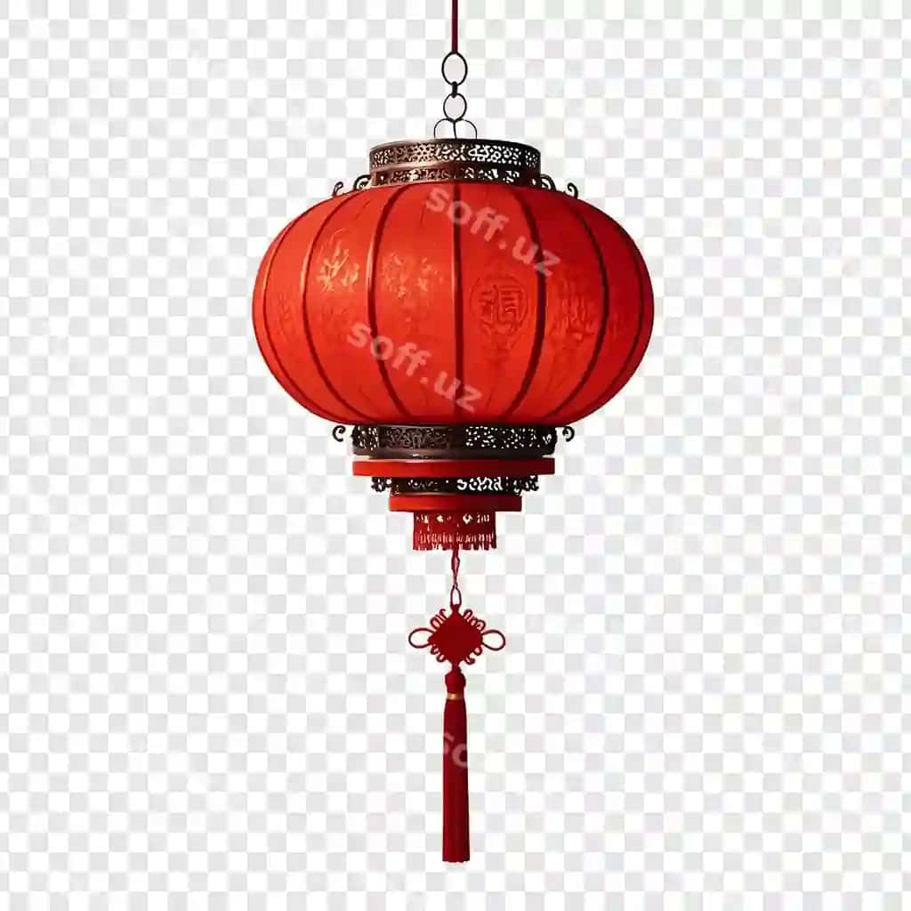 Qizil Xitoy fonari raqamli 1 | Red chinese lantern with number 1 it