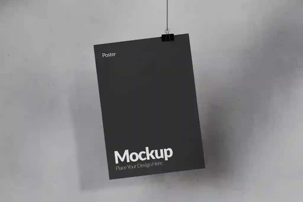 Osilgan plakat maketi | Hanging poster mockup