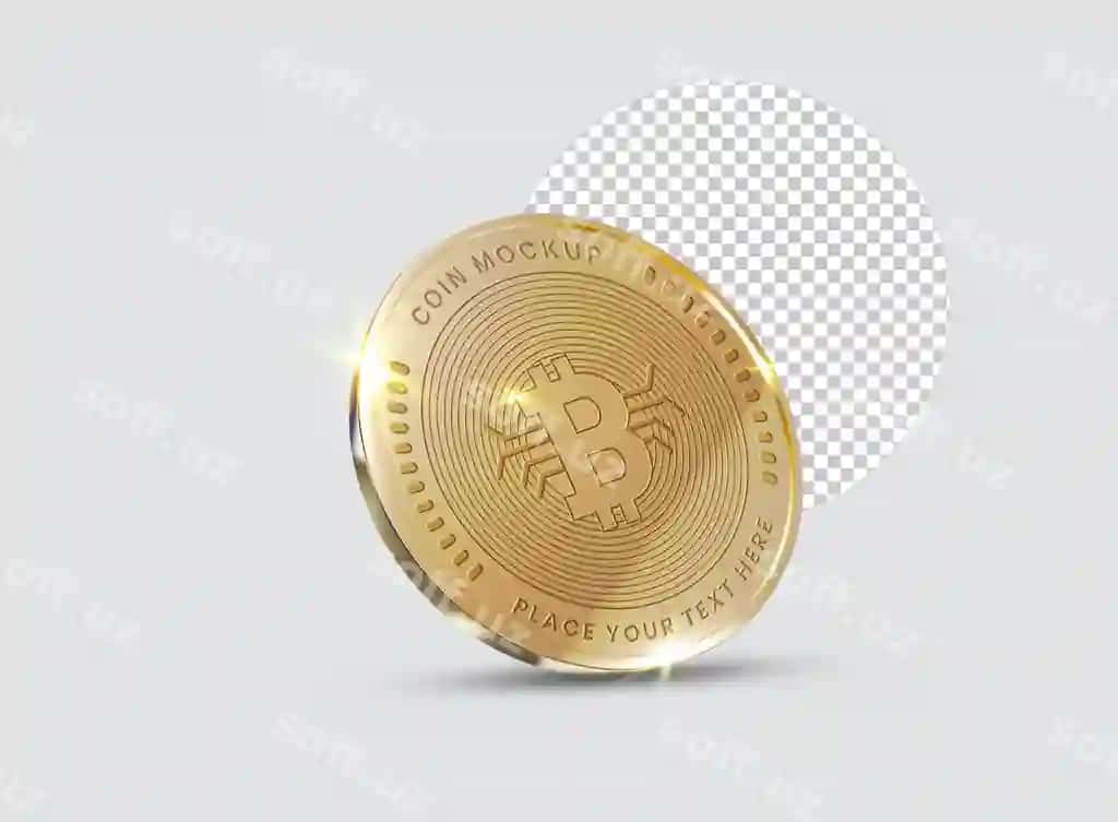 Tasvirli o't kupragi namunasi | Realistic gold coin mockup