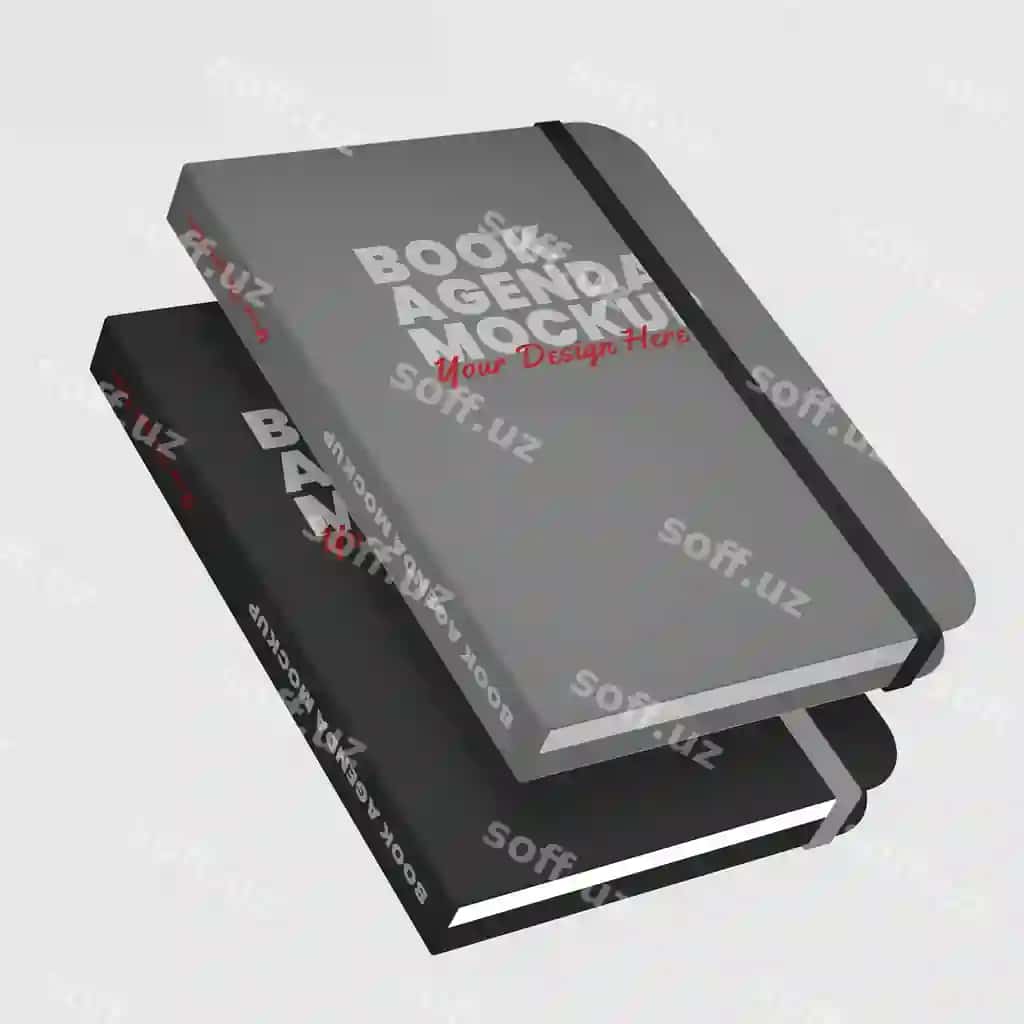 Ikki kitob bir-birining ustiga qo'yilgan. | Two books mockup are stacked each other