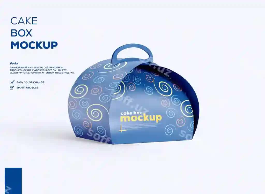 Tort qog'oz quticha namunasi | Cake paper box mockup