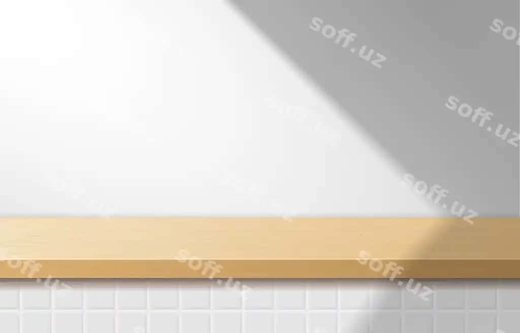 Bo'sh minimal yog'ochli stol usti yog'och podium oq fonda mahsulot | Empty minimal wooden top table wood podium white background product