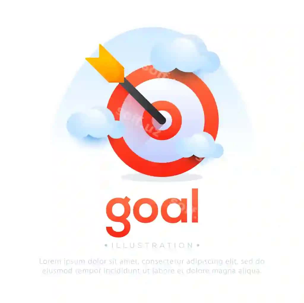 Maqsad dizayn illustratsiya biznes moliya marketing | Goal design illustration business finance marketing