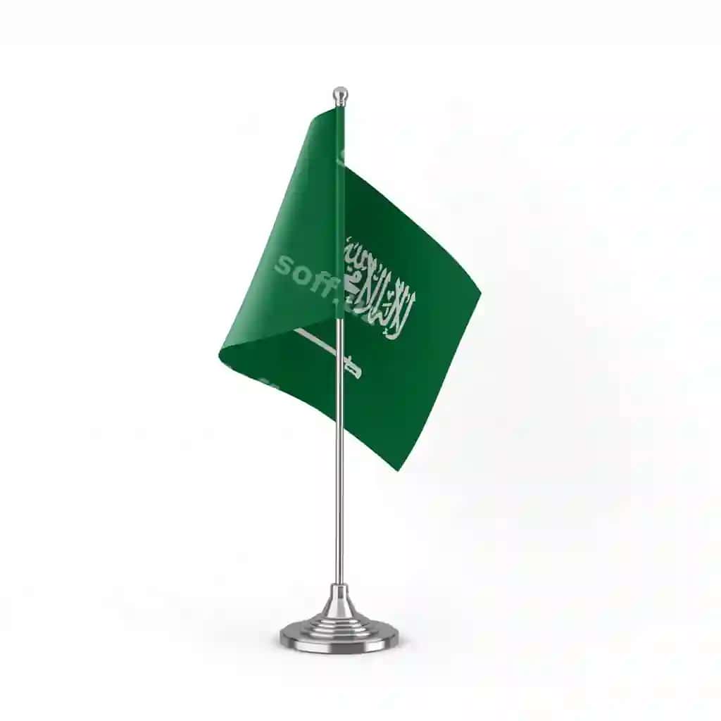 Saudi Arabiyasi bayroq old tomoni oq fon | Saudi arabia flag front side white background