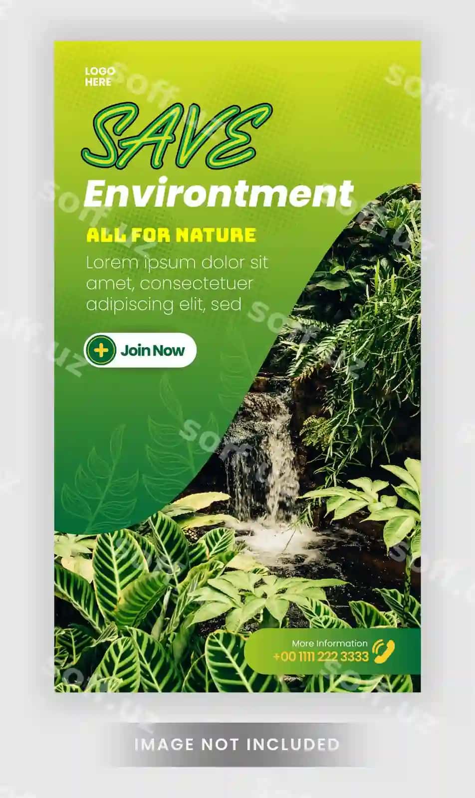 Instagram hikoya tabiat muhitida baner flyer ijtimoiy media shabloni | Instagram story nature environmental baner flyer social media template