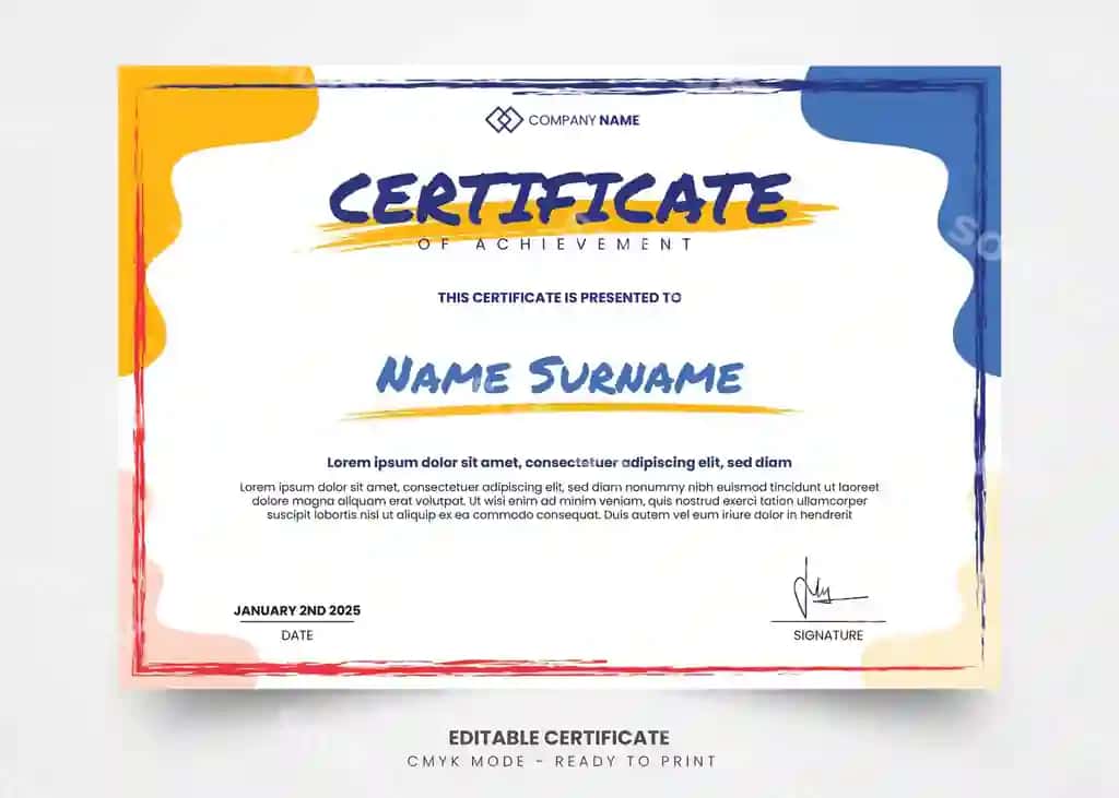 Zamonaviy anqarli dalgalı sertifikat dizayn shabloni | Modern abstract wavy certificate design template