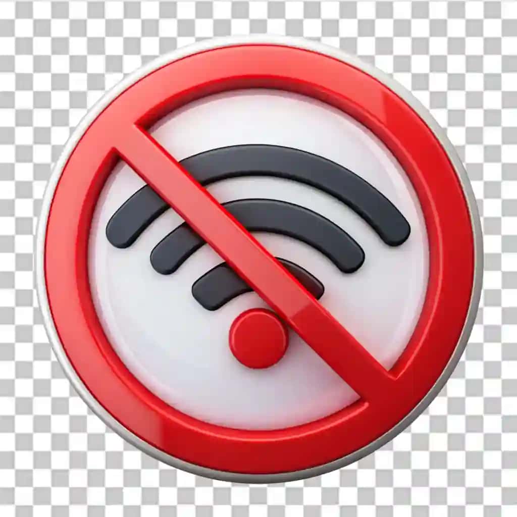 Shaffof fonda internet tarmog'i signali yo'q | No internet network signal isolated transparent background