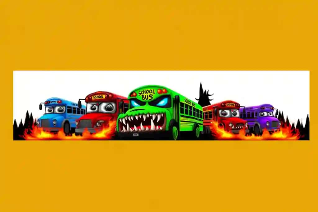 Professional School Bus Monster Gaming Banner for YouTube (YouTube uchun professional School Bus Monster o'yin banneri)