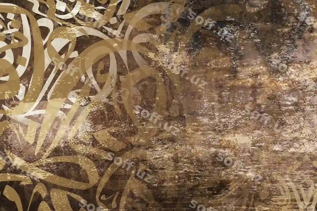 Arab kalligrafiyasi jigarrang devor qatlam-qatlam varaq foni | Arabic calligraphy wallpaper brown brown wall with overlapping paper background